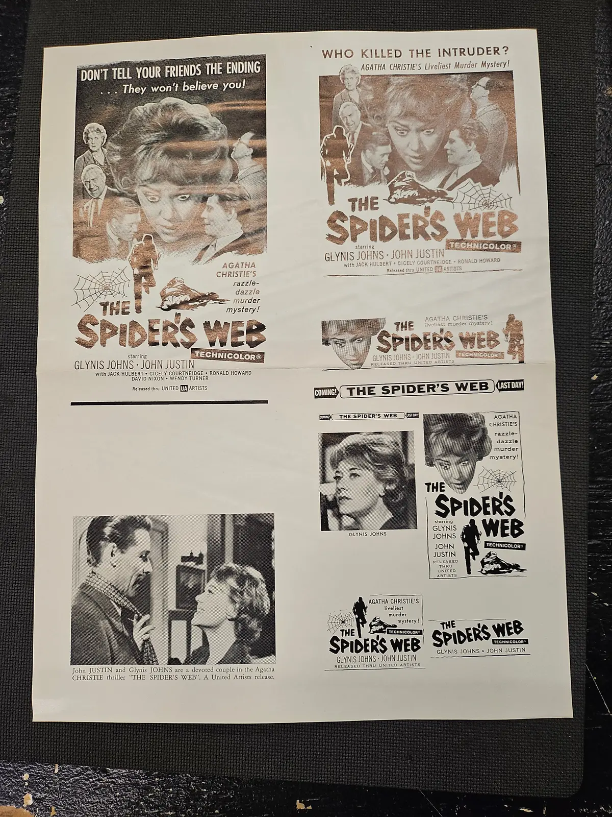 "The Spider's Web" Original Movie Ad Mat Mold And Ad Clip Art Print 1