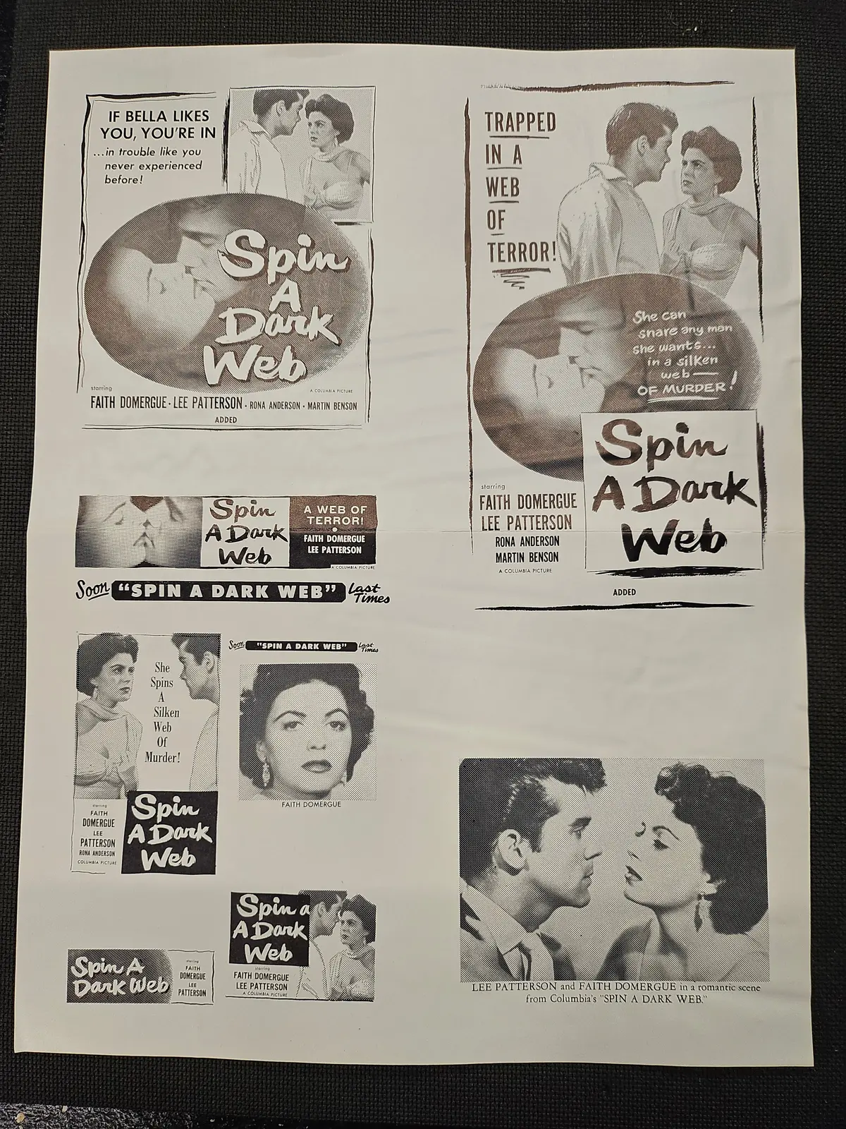 "Spin A Dark Web" Original Movie Ad Mat Mold And Ad Clip Art Print 1