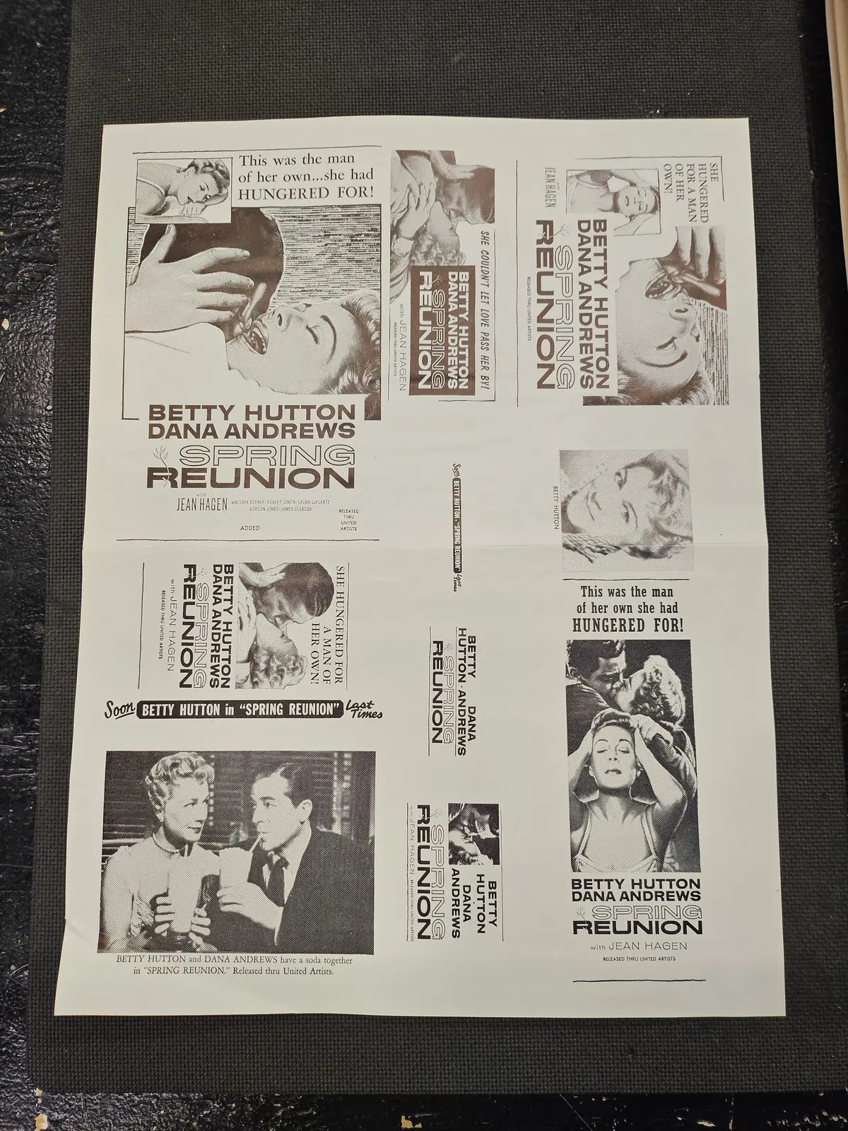 "Spring Reunion" Original Movie Ad Mat Mold And Ad Clip Art Print 1