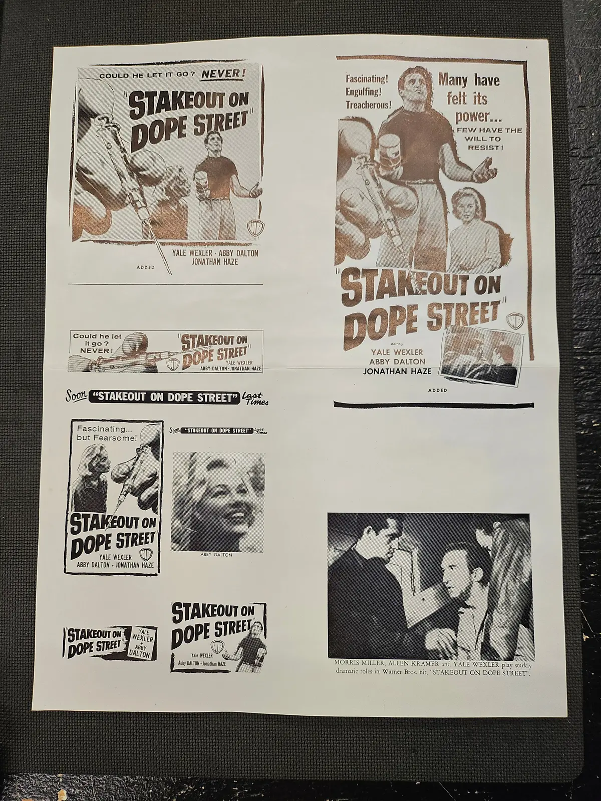"Stakeout On Dope Street" Original Movie Ad Mat Mold And Ad Clip Art Print 1