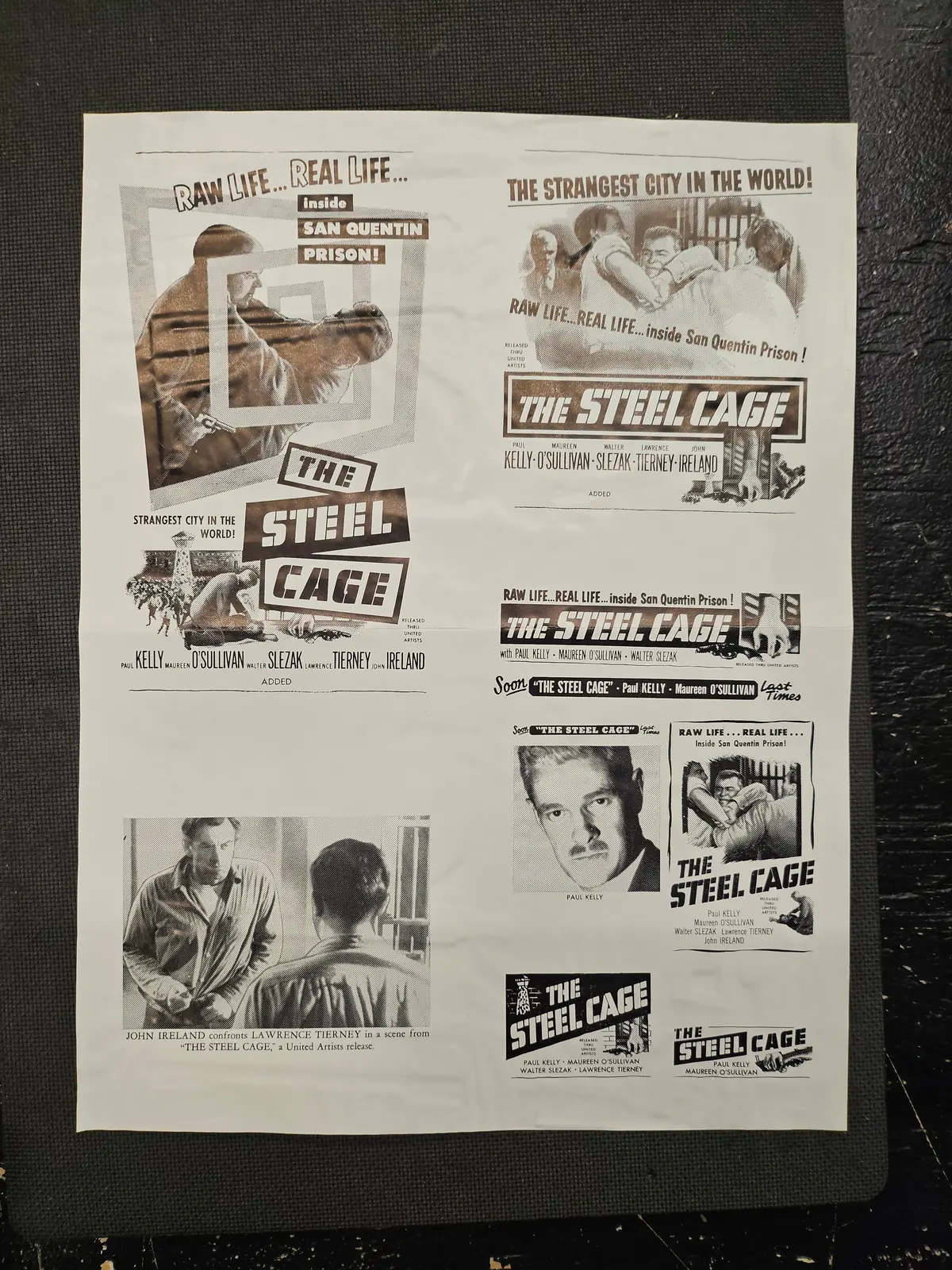 "The Steel Cage" Original Movie Ad Mat Mold And Ad Clip Art Print 1