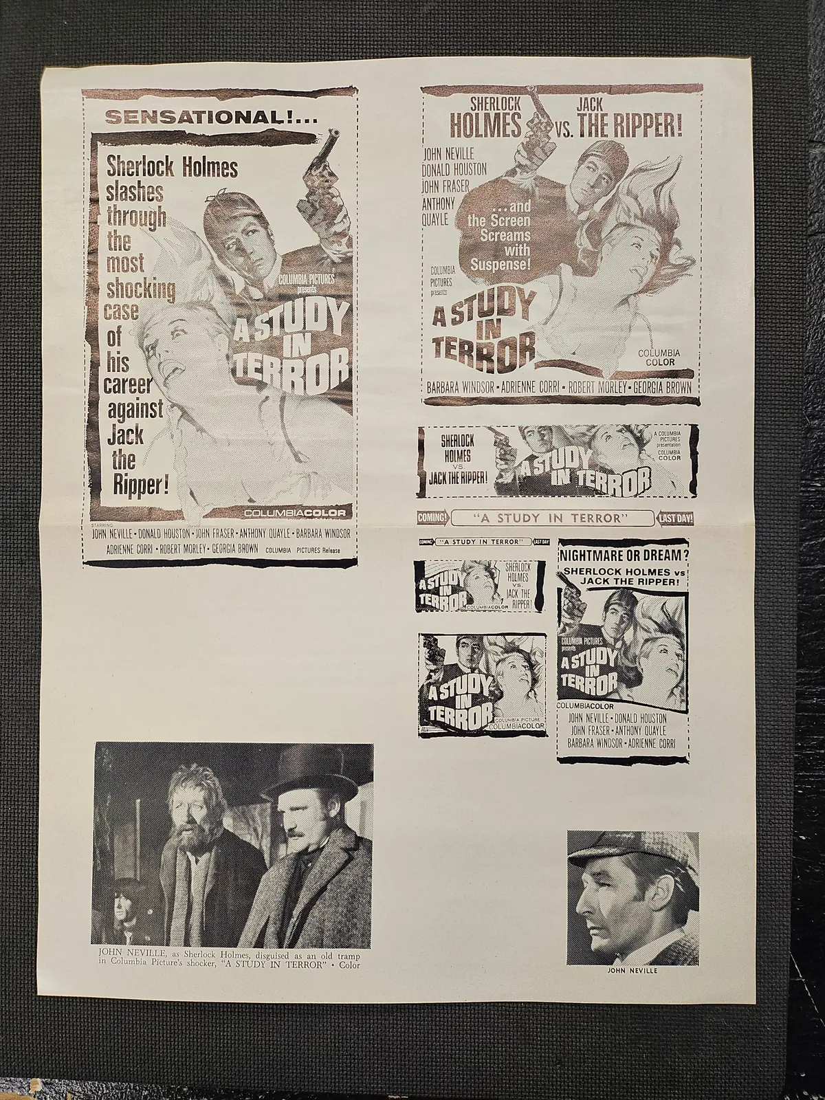"A Study In Terror" Original Movie Ad Clip Art Print 1