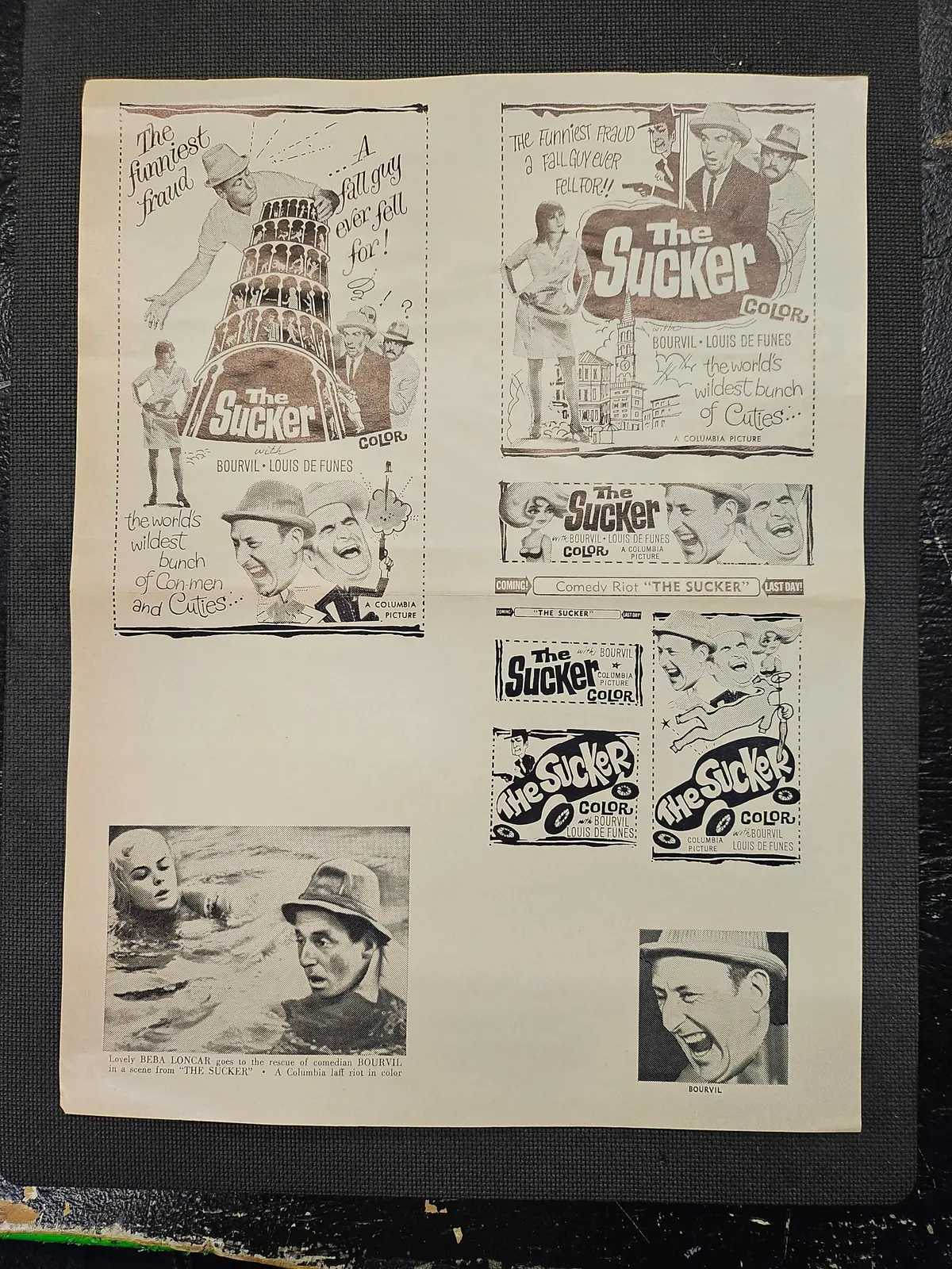 "The Sucker" Original Movie Ad Mat Mold And Ad Clip Art Print 1
