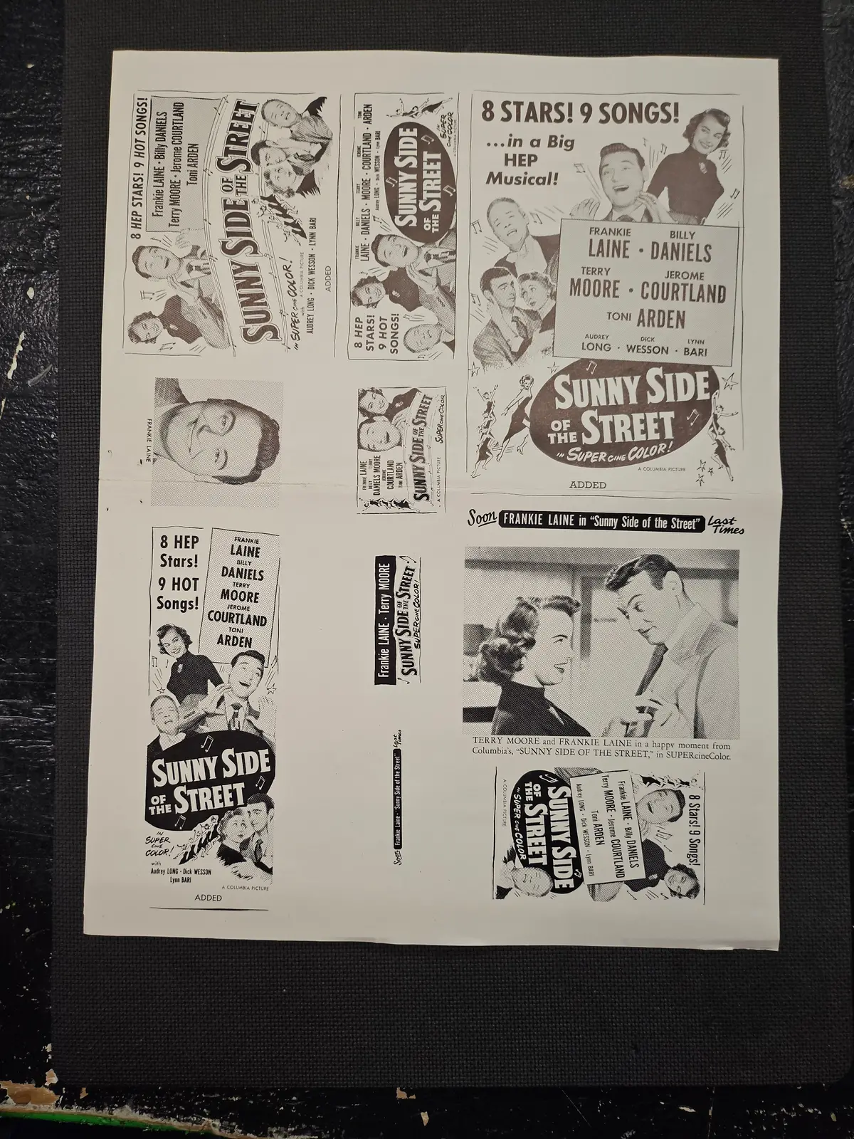 "Sunny Side Of The Street" Original Movie Ad Mat Mold And Ad Clip Art Print 1