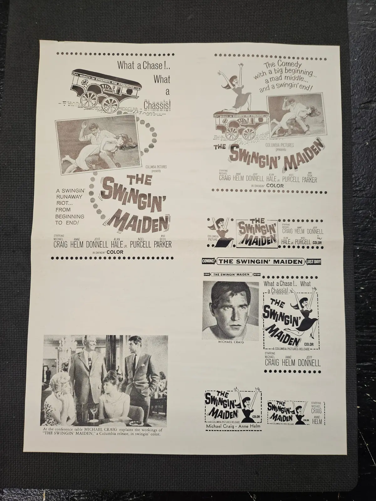 "The Swingin' Maiden " Original Movie Ad Clip Art Print 1