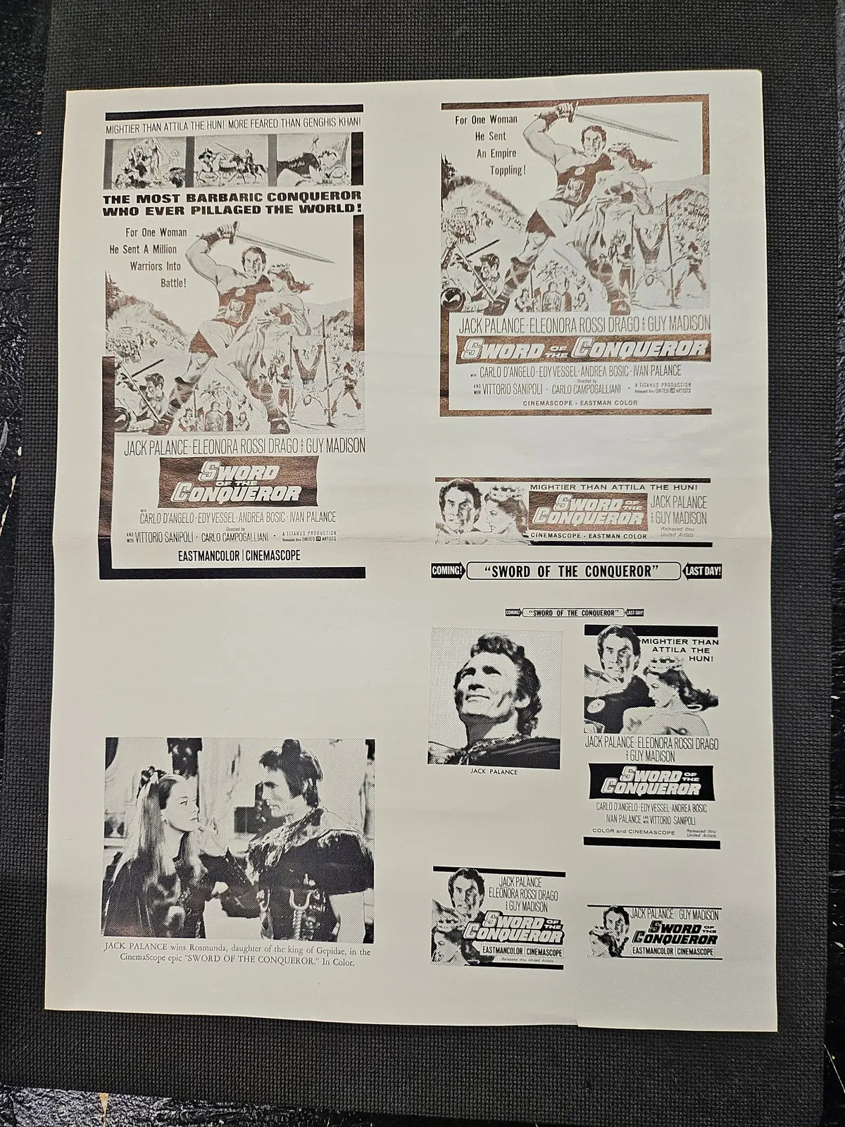 "Sword Of The Conqueror" Original Movie Ad Mat Mold And Ad Clip Art Print 1
