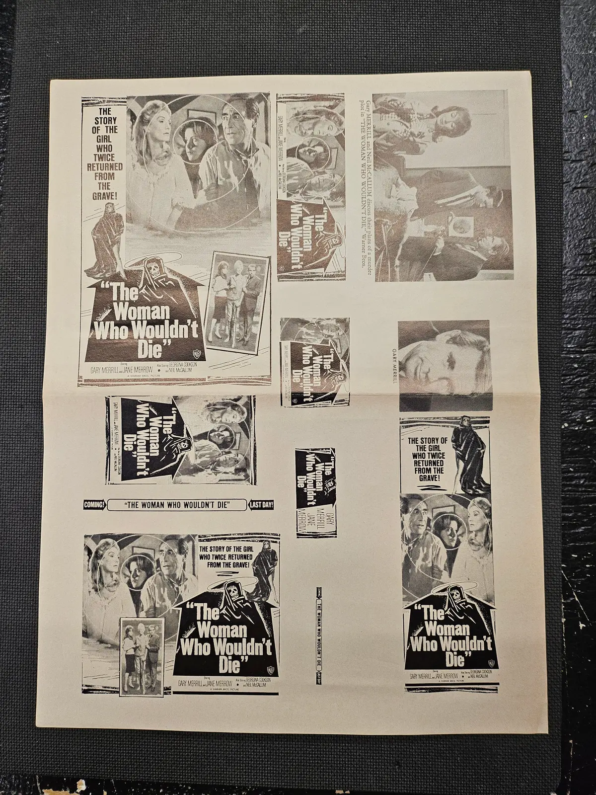 "The Woman Who Wouldn't Die" Original Movie Ad Clip Art Print 1