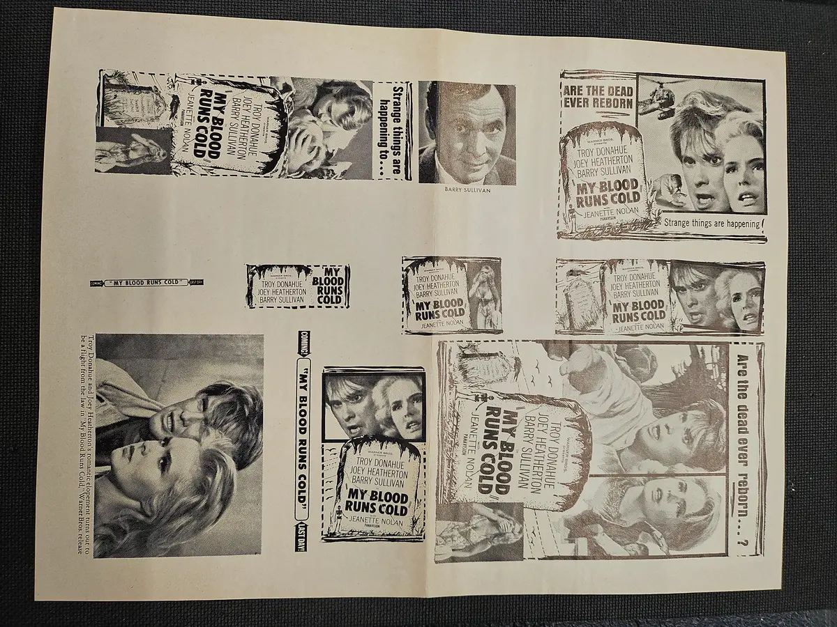 "My Blood Runs Cold" Original Movie Ad Clip Art Print 1