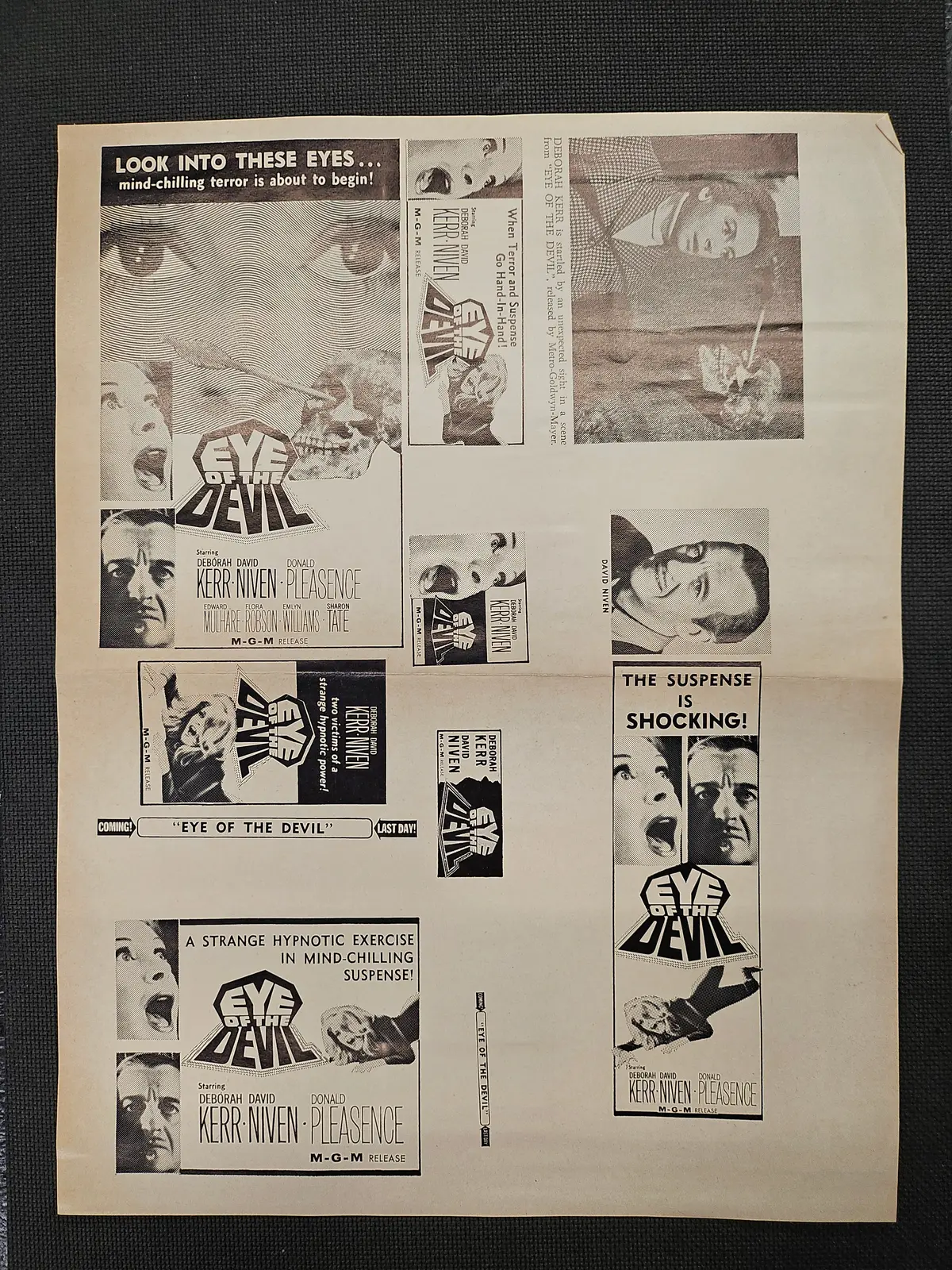 "Eye Of The Devil" Original Movie Ad Mat Mold And Ad Clip Art Print 1