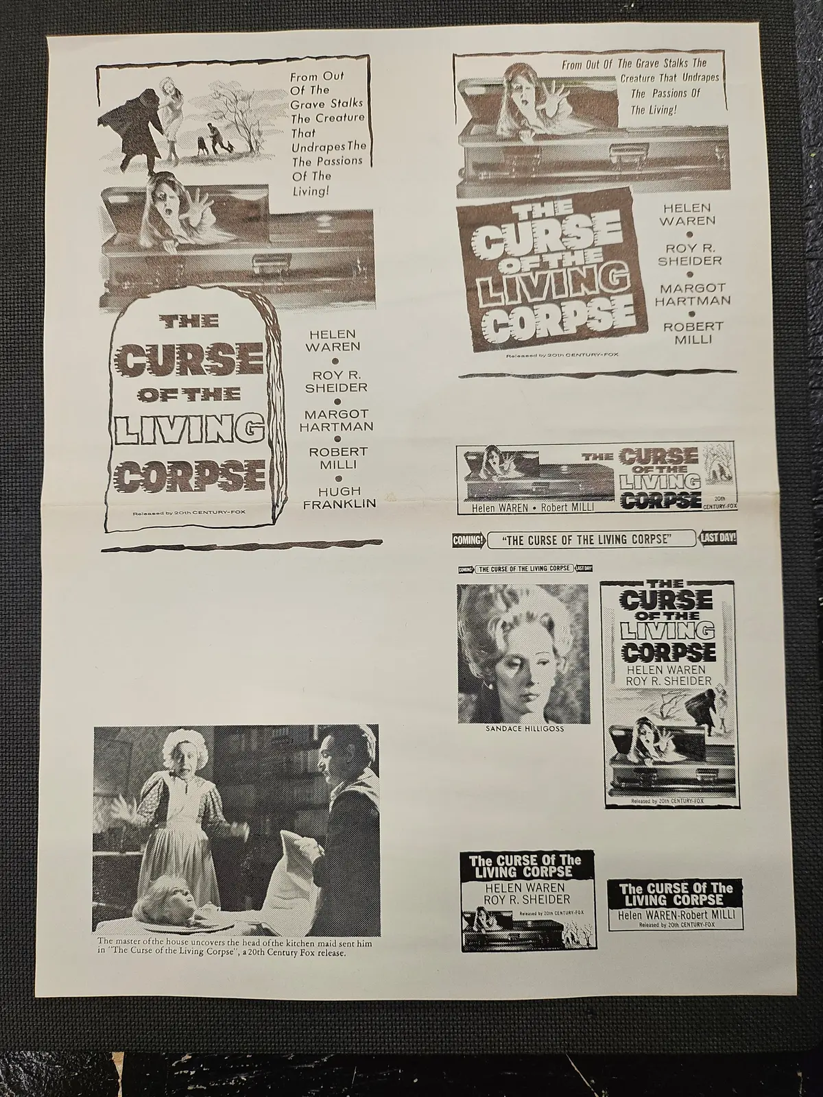 "The Curse Of The Living Corpse" Original Movie Ad Clip Art Print 1