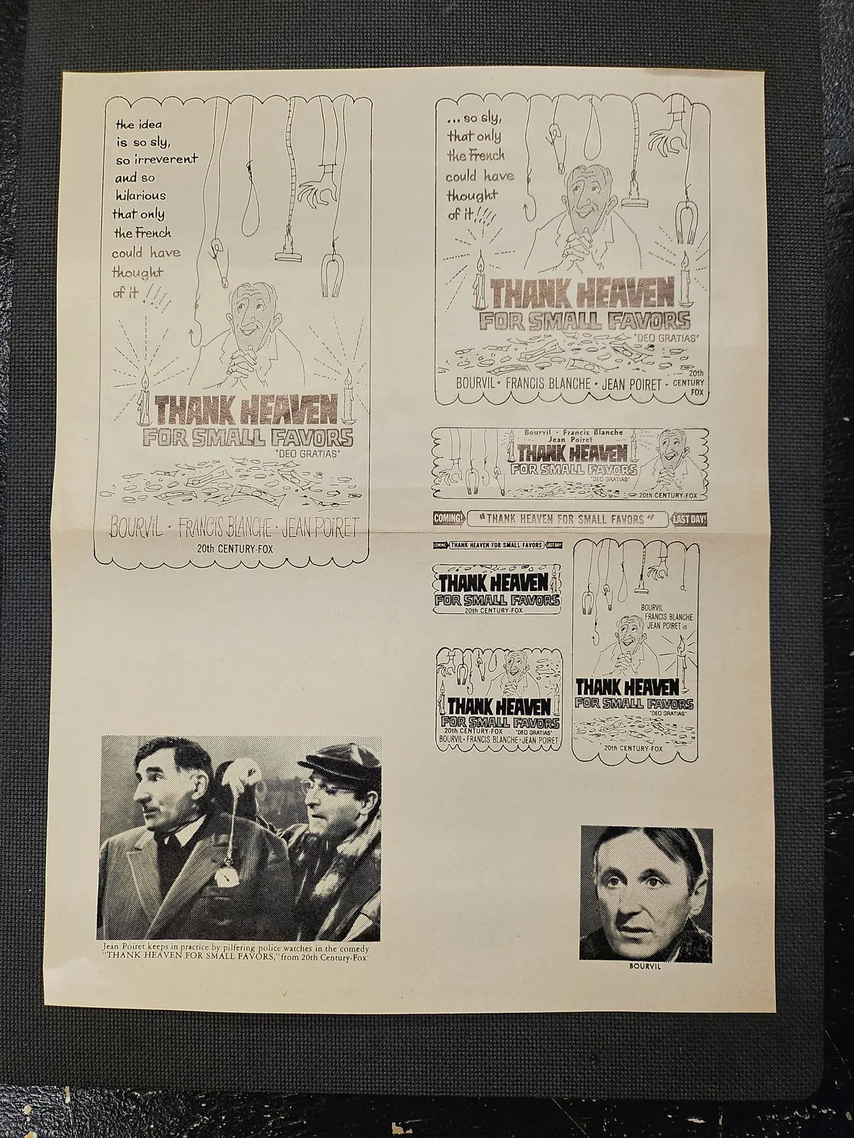 "Thank Heaven For Small Favors" Original Movie Ad Clip Art Print 1