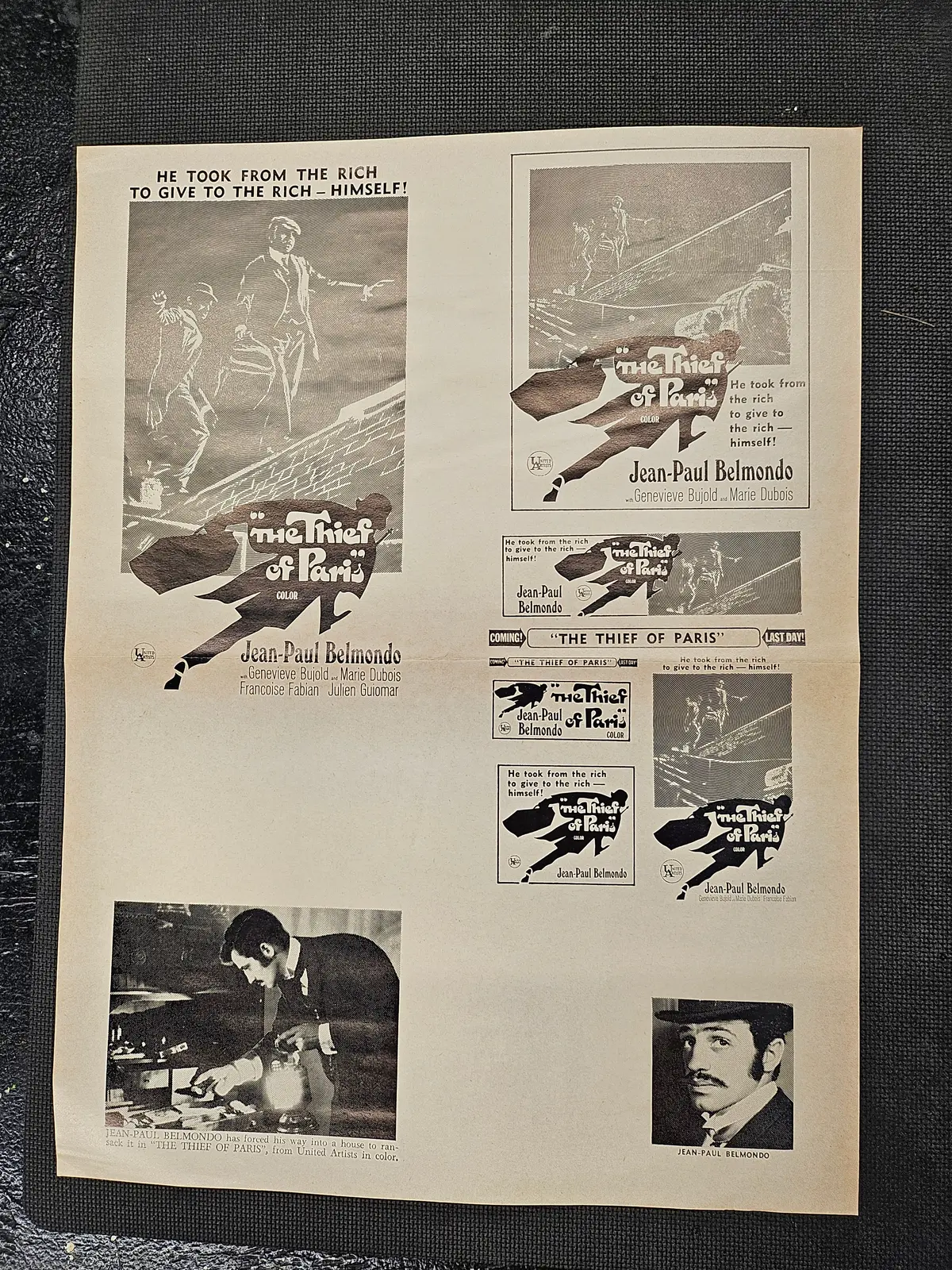 "The Thief Of Paris" Original Movie Ad Mat Mold And Ad Clip Art Print 1