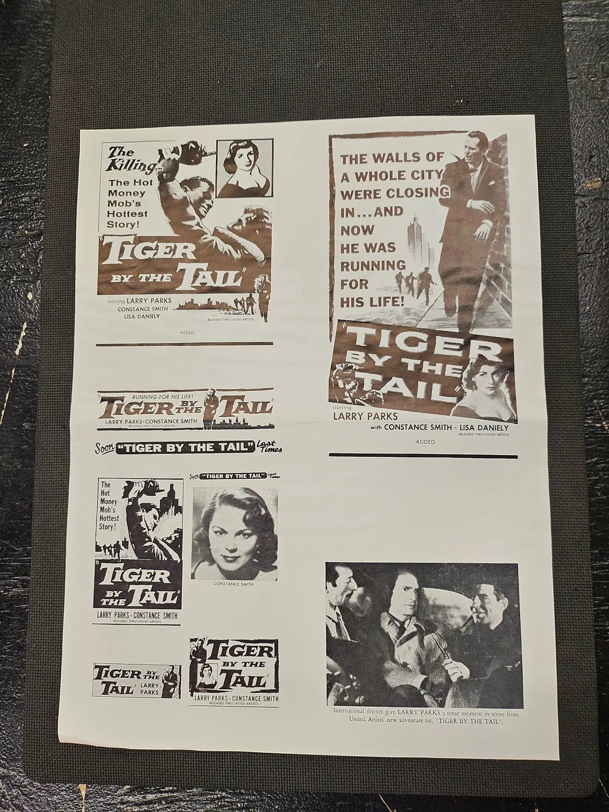 "Tiger By The Tail (Cross-Up)" Original Movie Ad Mat Mold And Ad Clip Art Print 1