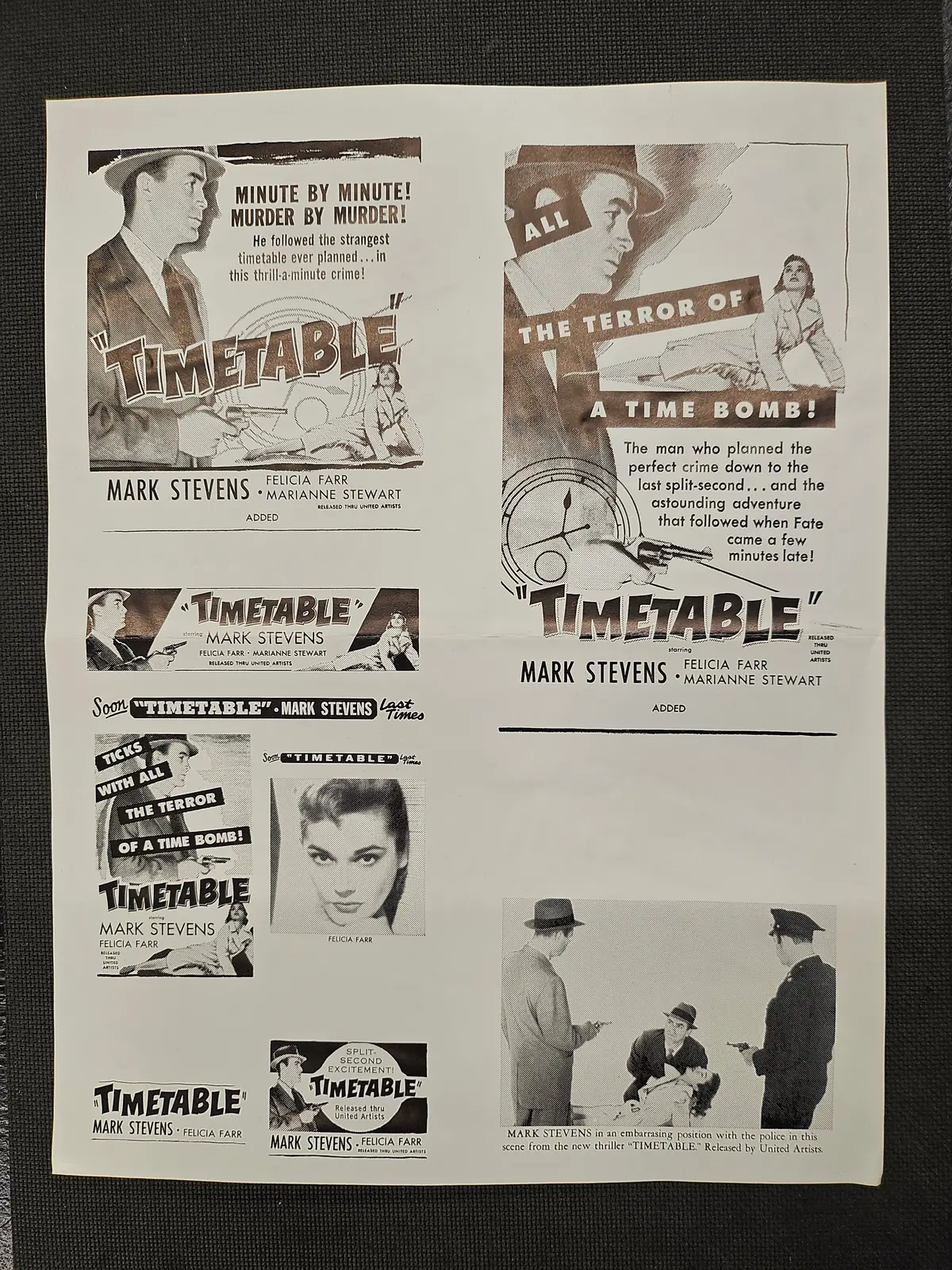 "Time Table" Original Movie Ad Mat Mold And Ad Clip Art Print 1