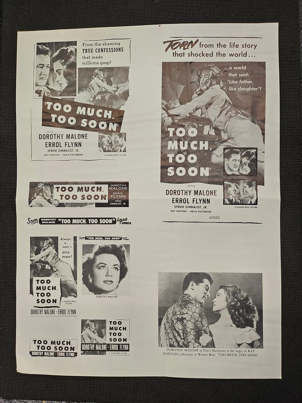 "Too Much, Too Soon" Original Movie Ad Clip Art Print 1