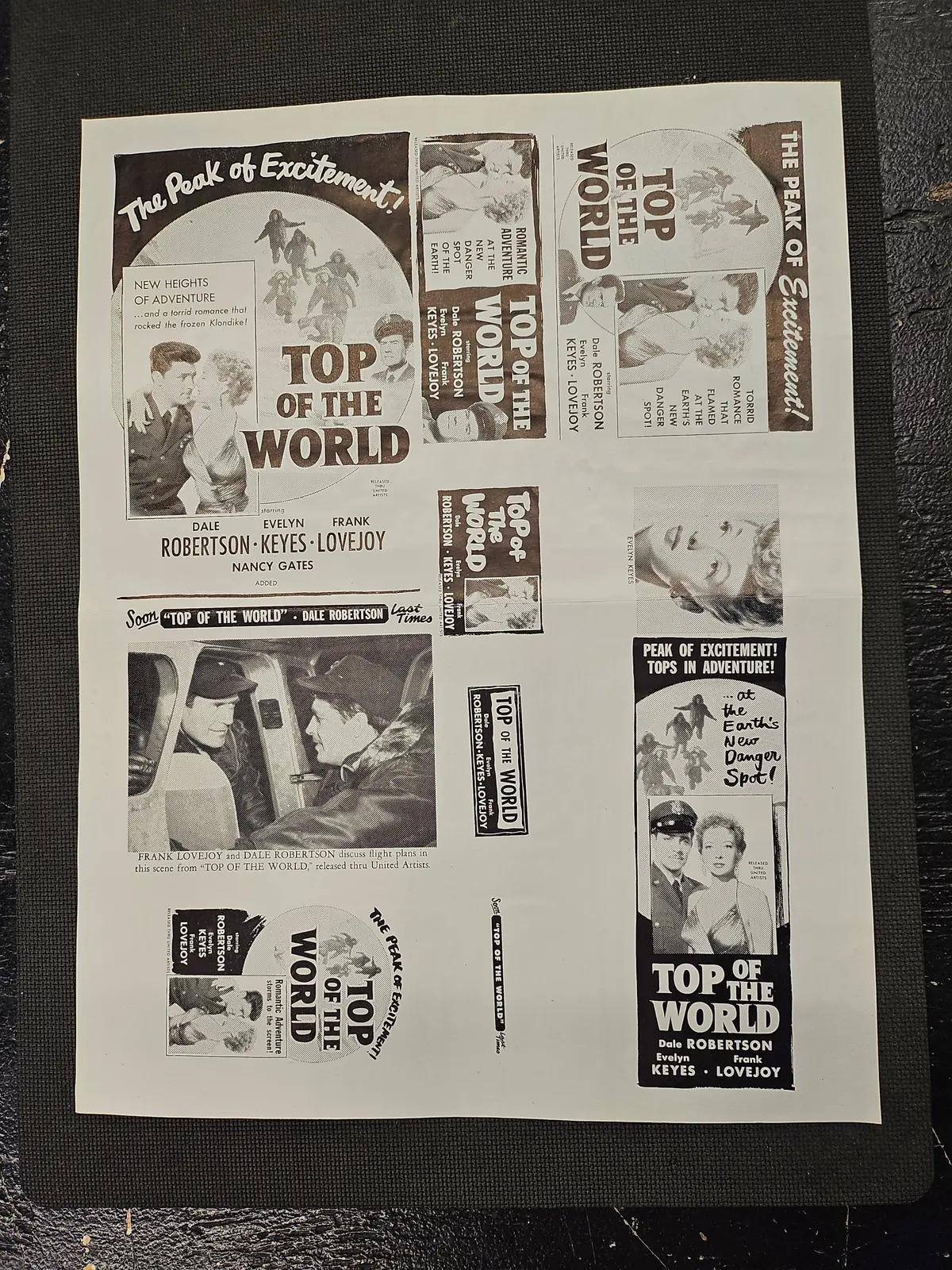 "Top Of The World" Original Movie Ad Mat Mold And Ad Clip Art Print 1