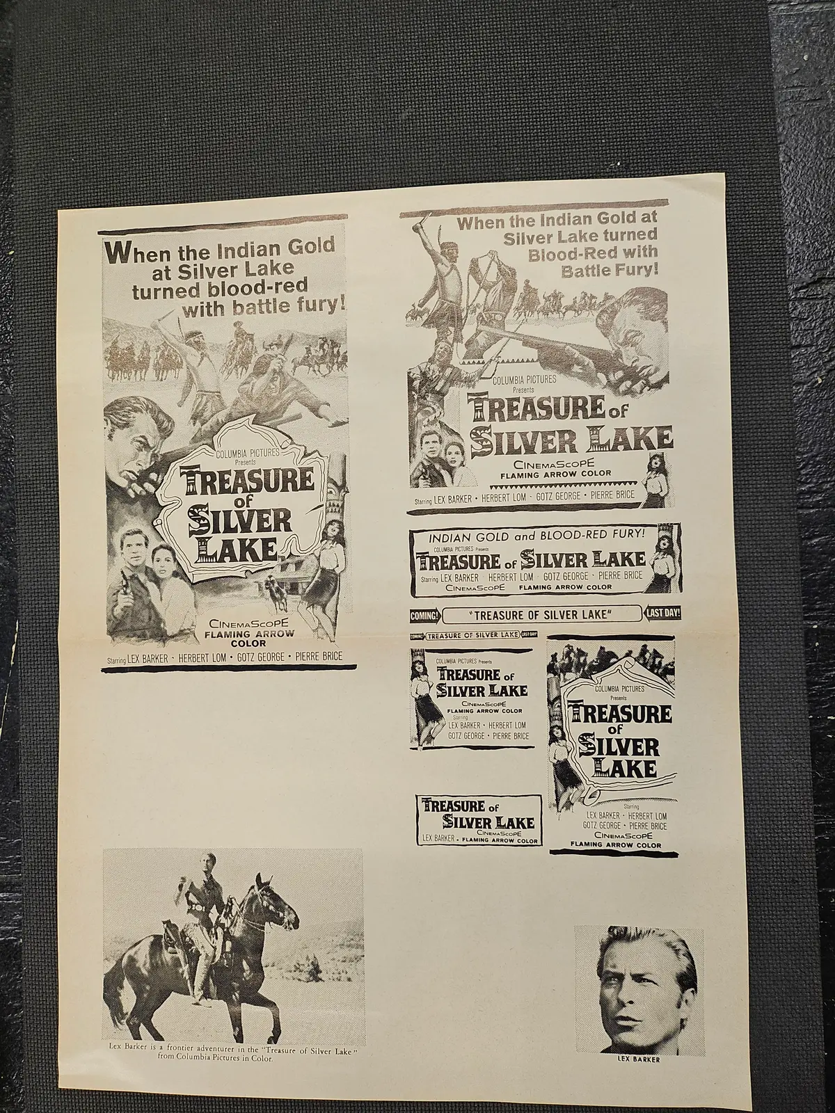 "The Treasure Of Silver Lake" Original Movie Ad Mat Mold And Ad Clip Art Print 1
