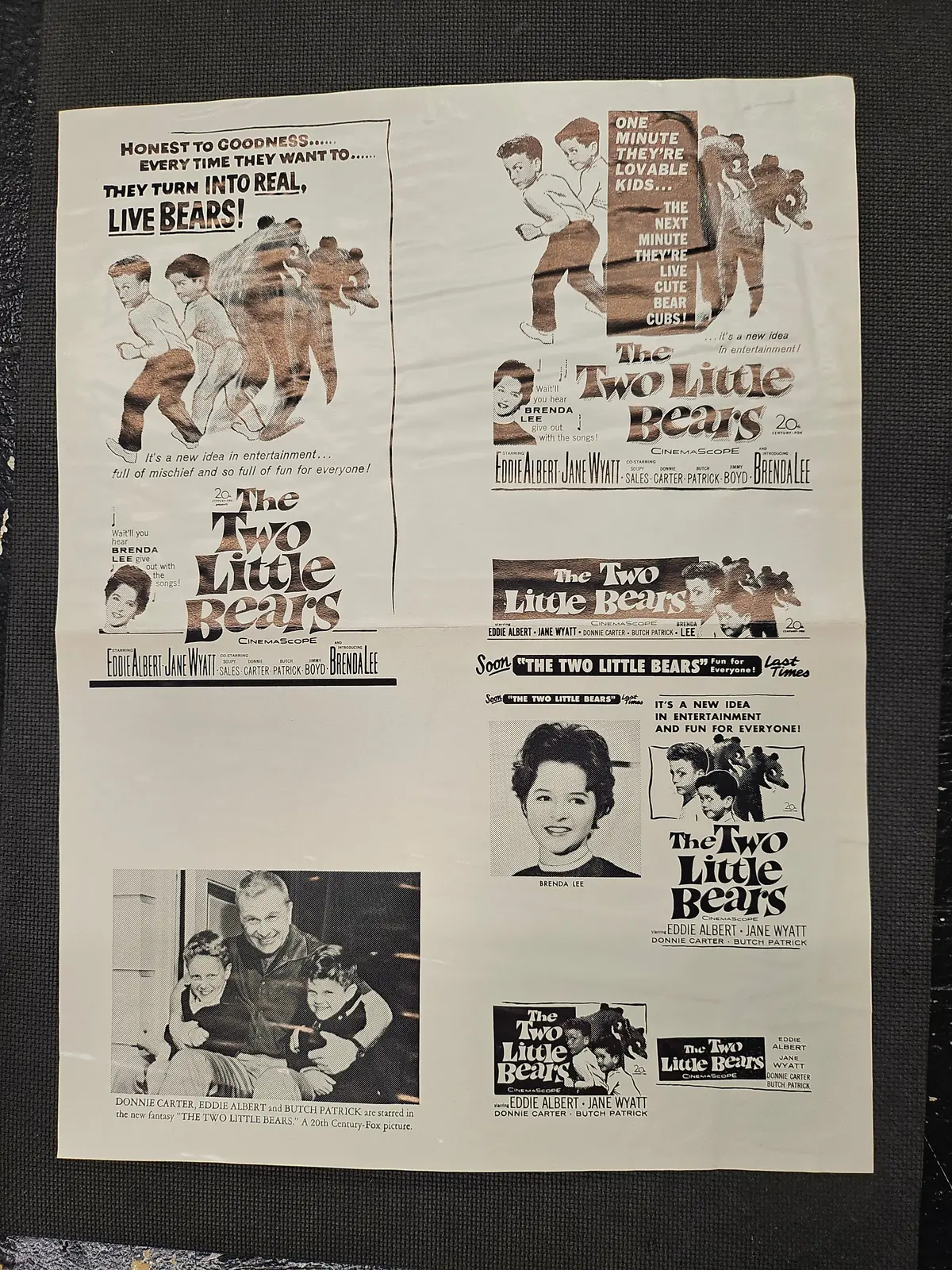"The Two Little Bears" Original Movie Ad Mat Mold And Ad Clip Art Print 1