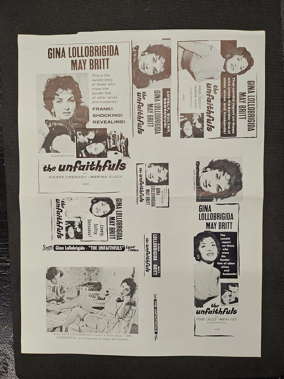 "The Unfaithfuls" Original Movie Ad Mat Mold And Ad Clip Art Print 1
