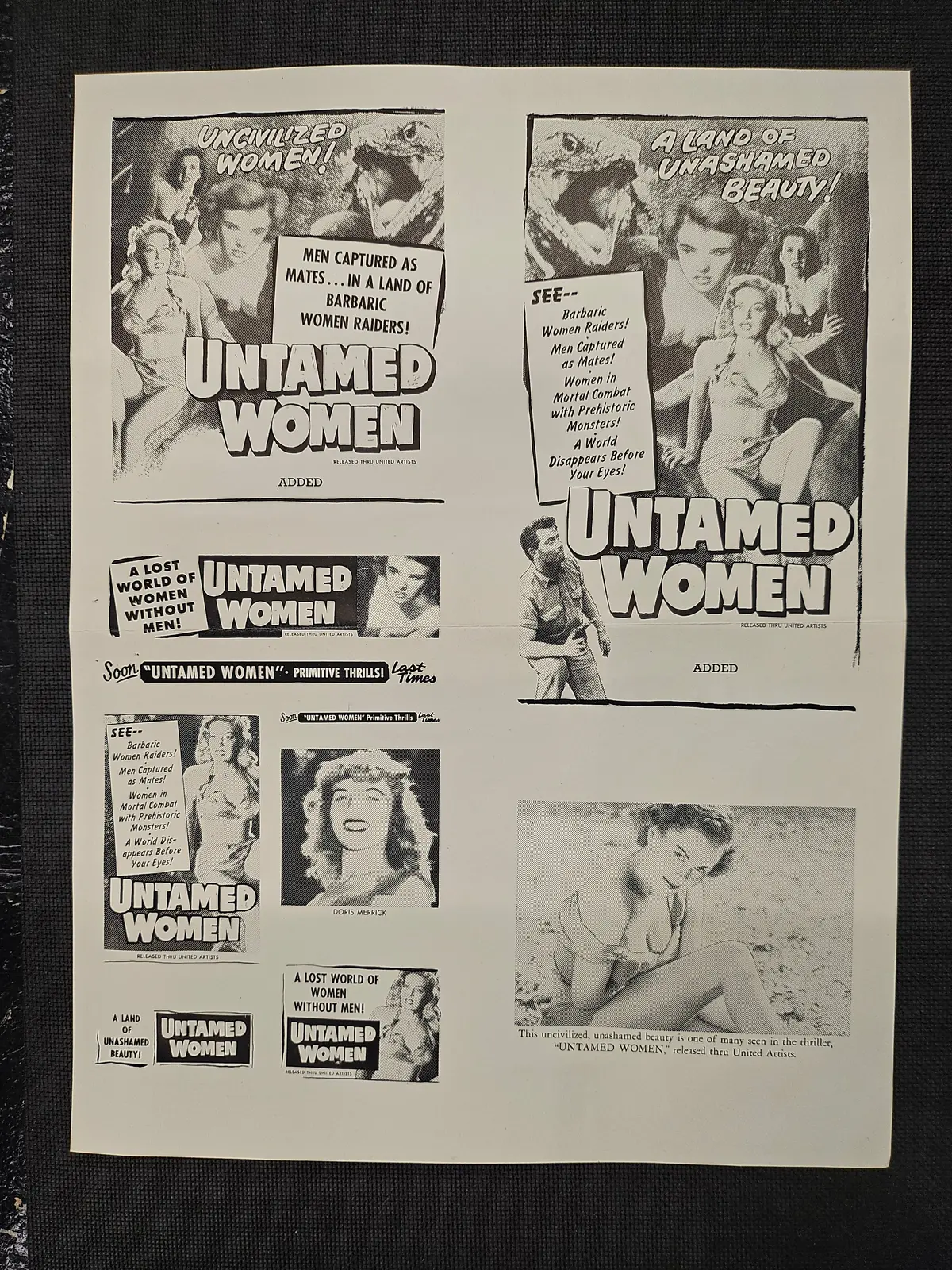 "Untamed Woman" Original Movie Ad Clip Art Print 1