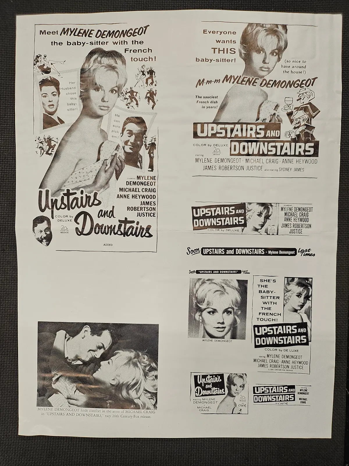"Upstairs And Downstairs" Original Movie Ad Mat Mold And Ad Clip Art Print 1