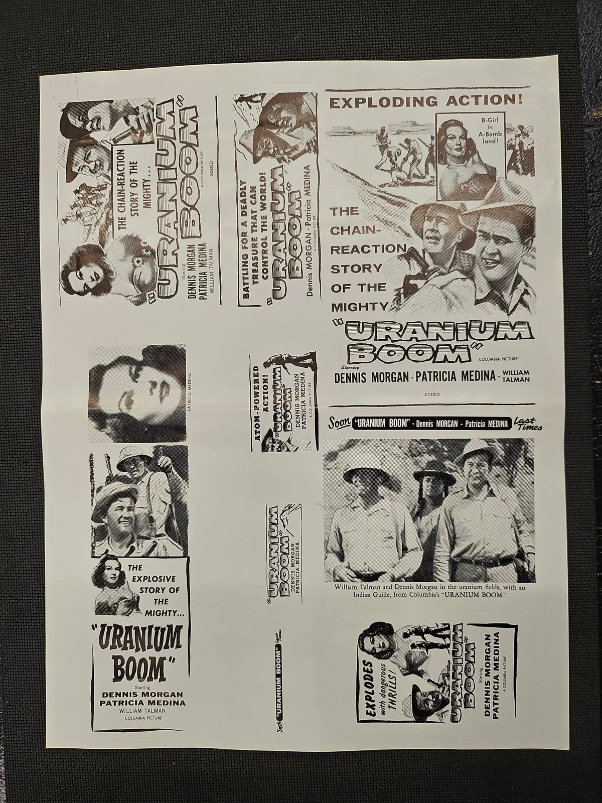 "Uranium Boom" Original Movie Ad Mat Mold And Ad Clip Art Print 1