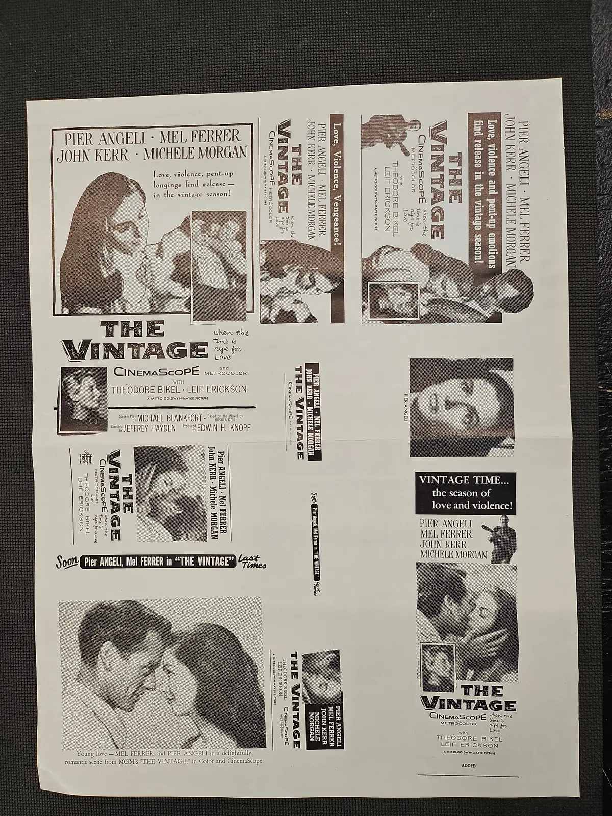 "The Vintage" Original Movie Ad Mat Mold And Ad Clip Art Print 1