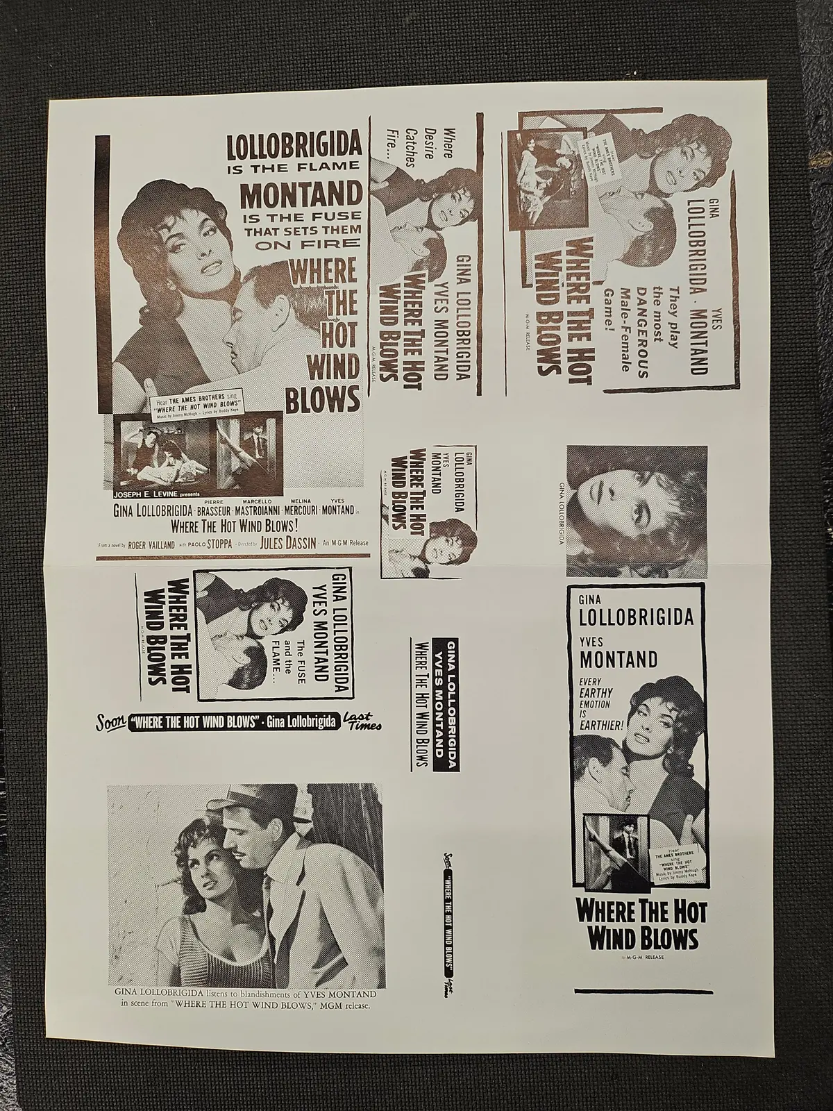 "Where The Hot Wind Blows" Original Movie Ad Mat Mold And Ad Clip Art Print 1