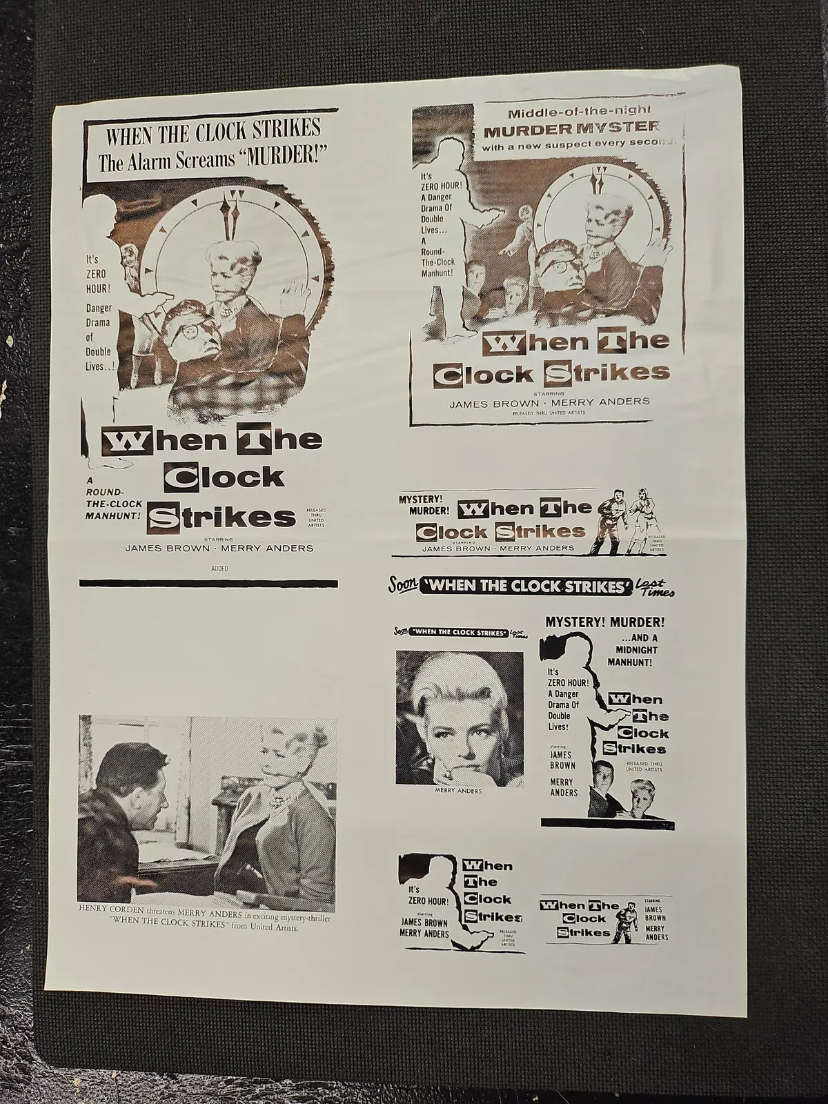 "When The Clock Strikes" Original Movie Ad Clip Art Print 1