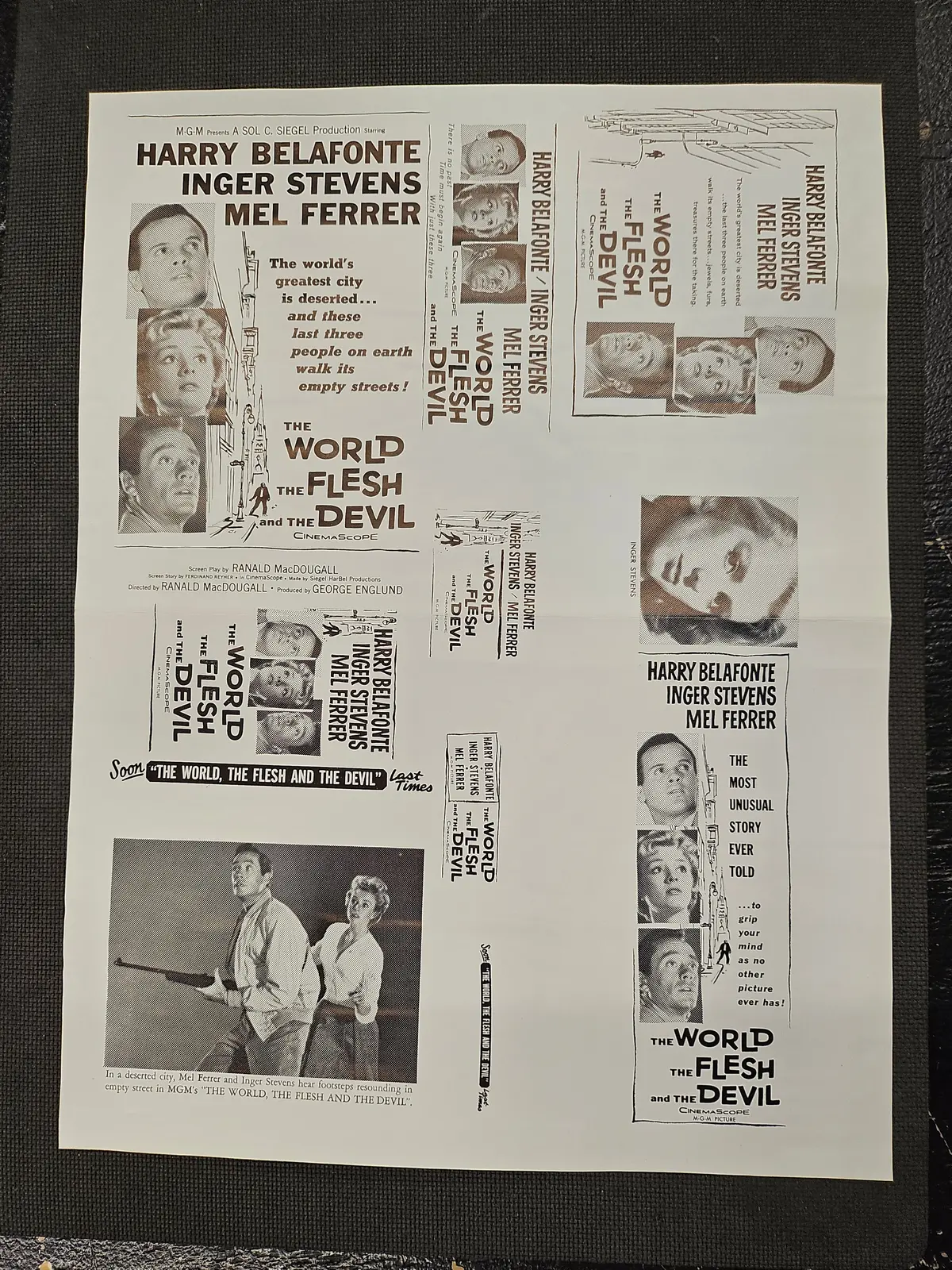 "The World The Flesh And The Devil" Original Movie Ad Mat Mold And Ad Clip Art Print 1