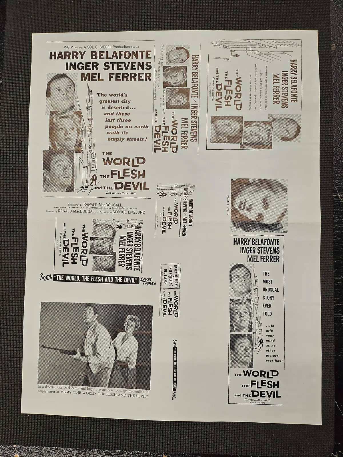 "The World The Flesh And The Devil" Original Movie Ad Clip Art Print 1