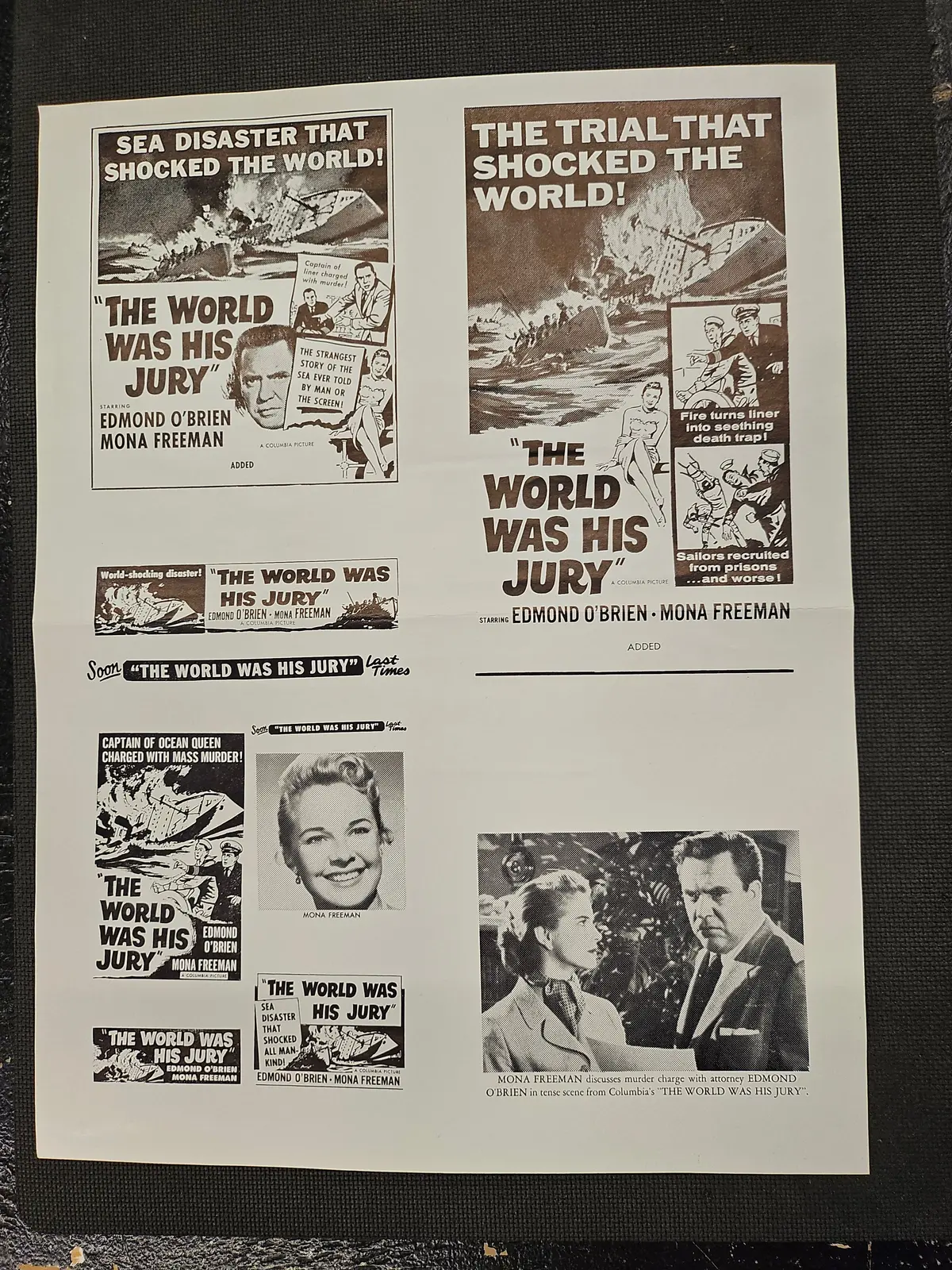 "The World Was His Jury" Original Movie Ad Mat Mold And Ad Clip Art Print 1