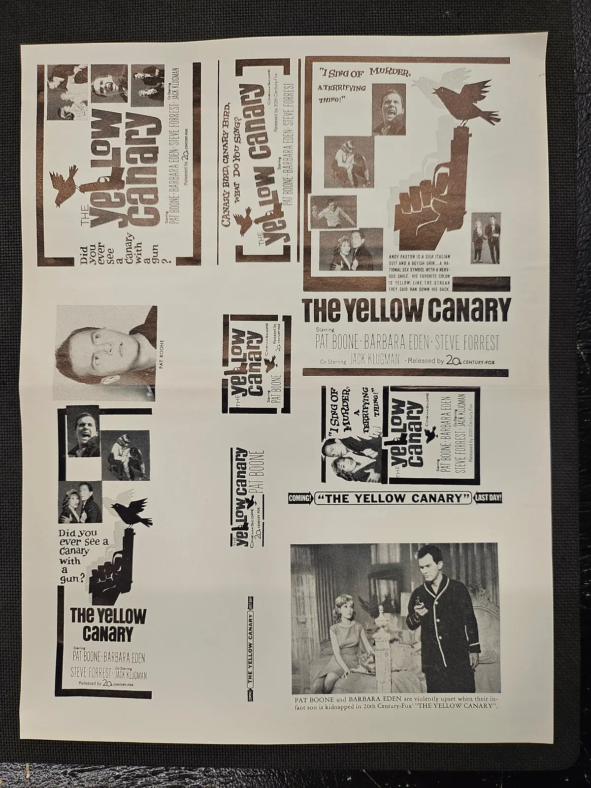 "You Can't Run Away From It" Original Movie Ad Mat Mold And Ad Clip Art Print 1