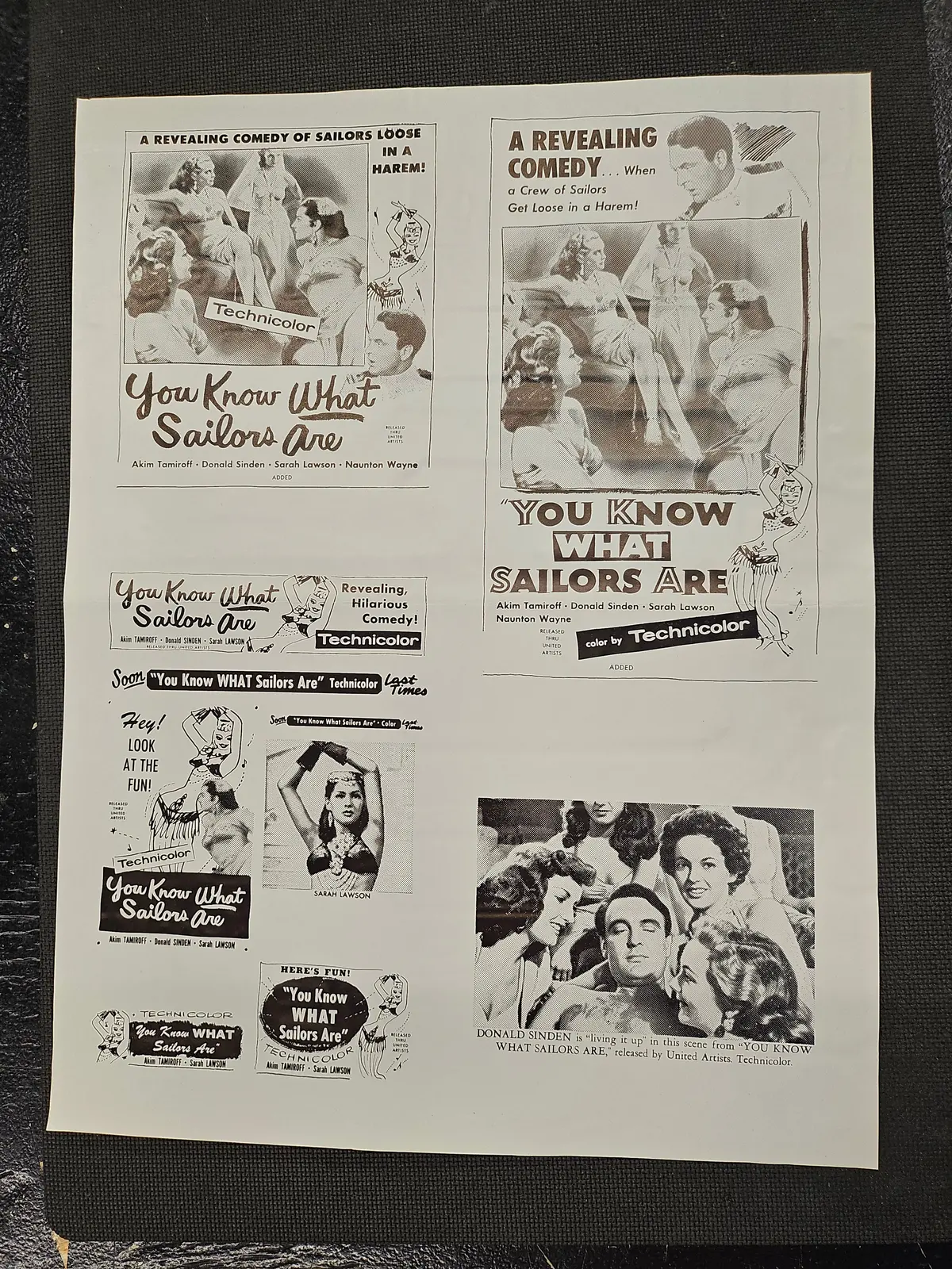 "You Know What Sailors Are" Original Movie Ad Mat Mold And Ad Clip Art Print 1