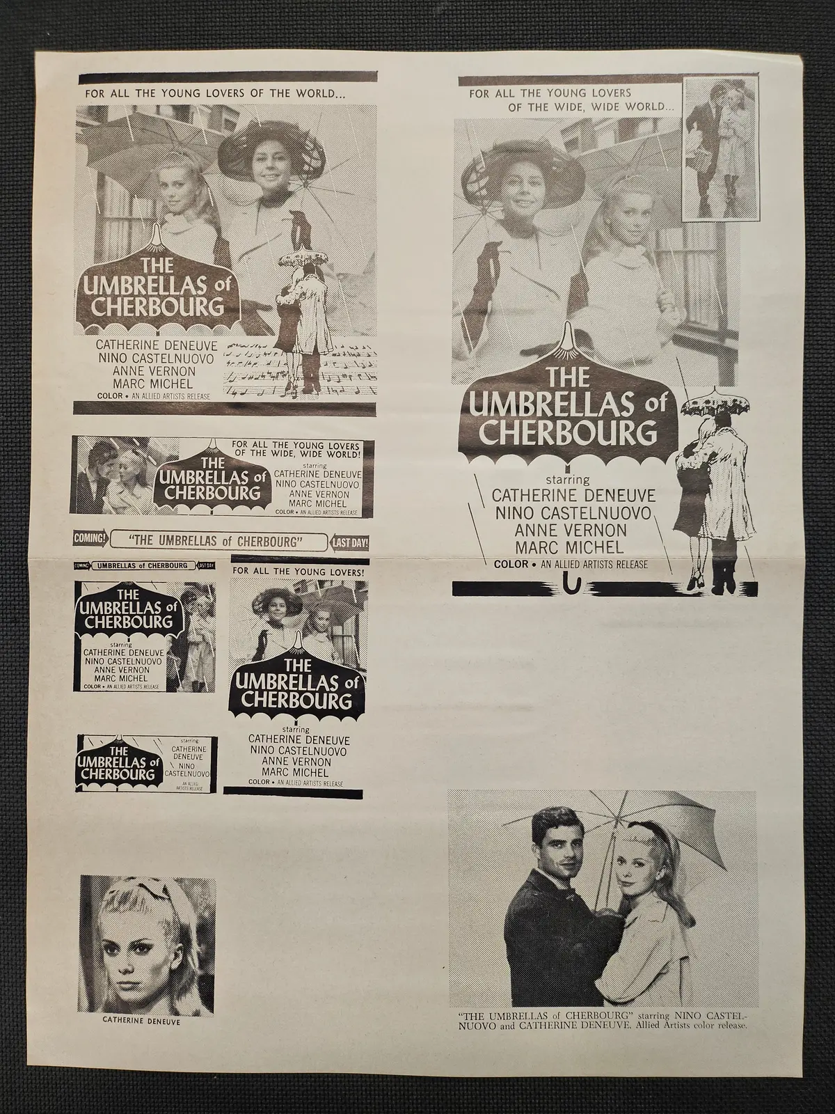 "The Umbrellas Of Cherbourg" Original Movie Ad Mat Mold And Ad Clip Art Print 1