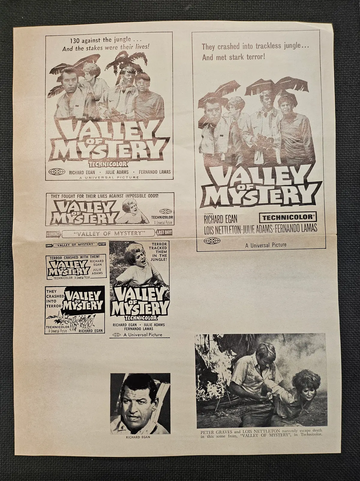 "Valley Of Mystery" Original Movie Ad Mat Mold And Ad Clip Art Print 1