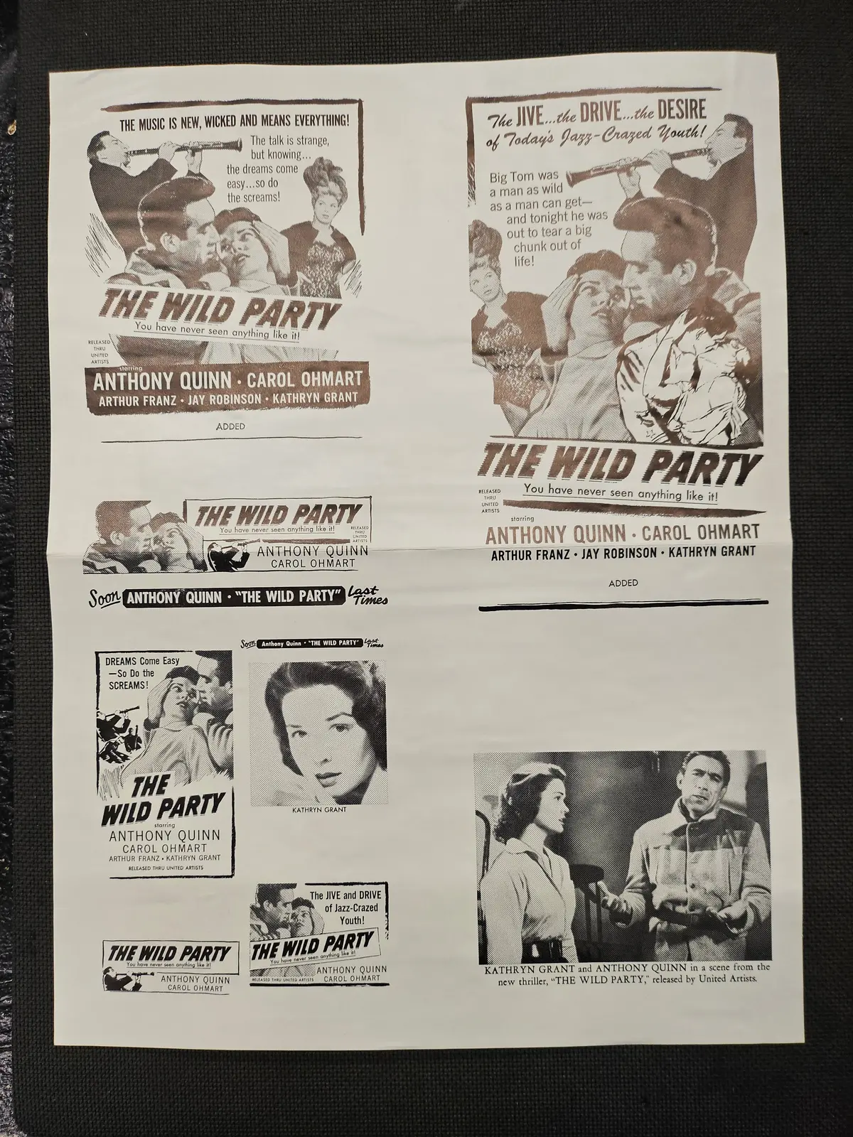 "The Wild Party" Original Movie Ad Mat Mold And Ad Clip Art Print 1