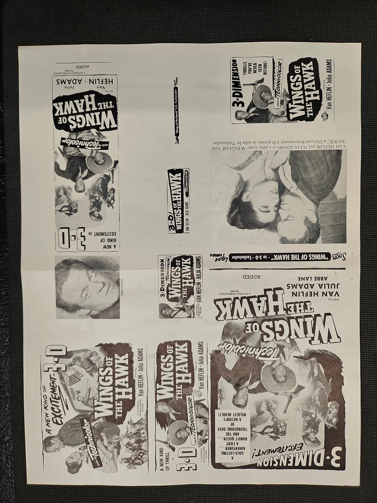 "Wings Of The Hawk" Original Movie Ad Mat Mold And Ad Clip Art Print 1