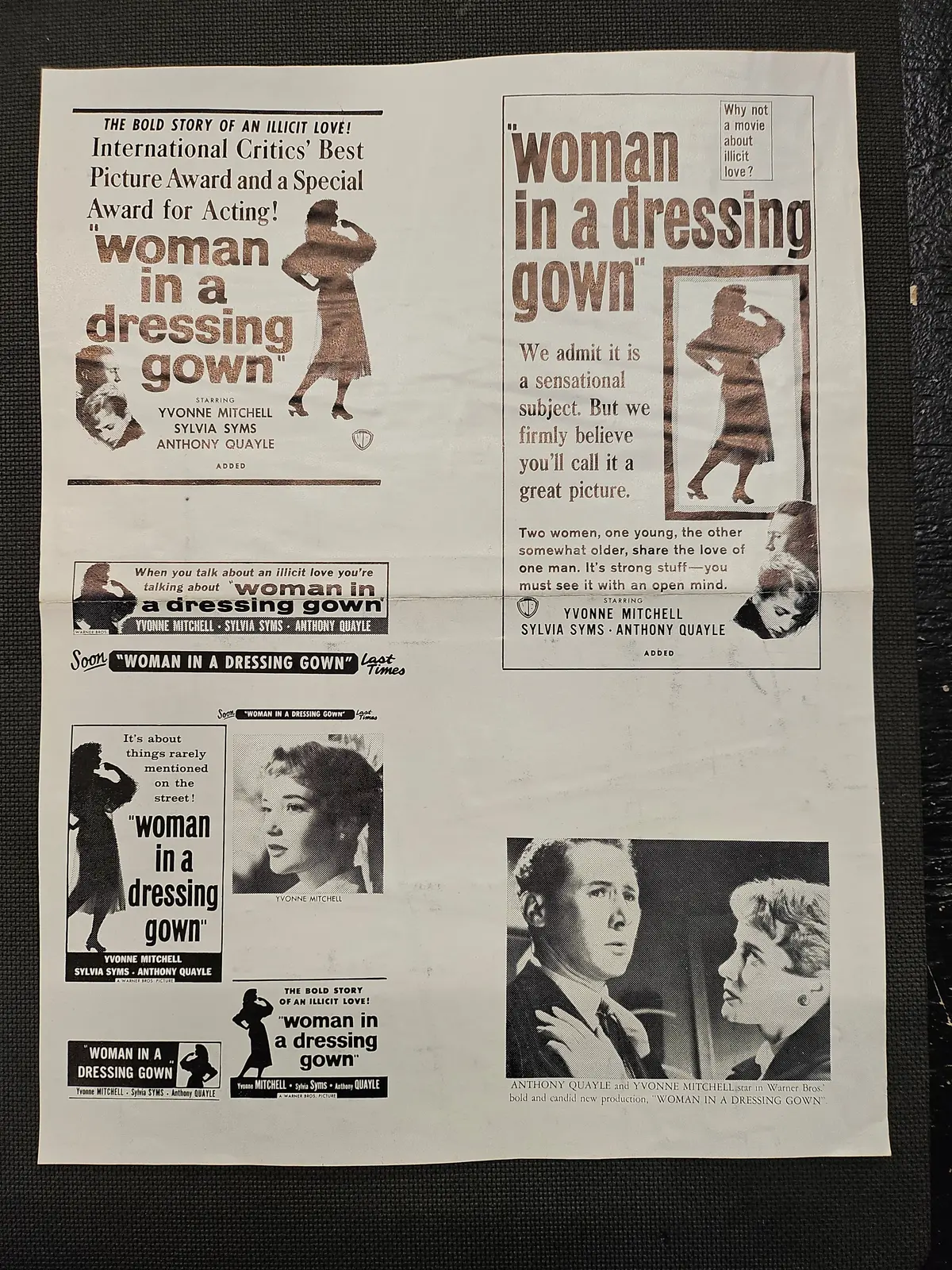 "Woman In A Dressing Gown" Original Movie Ad Clip Art Print 1