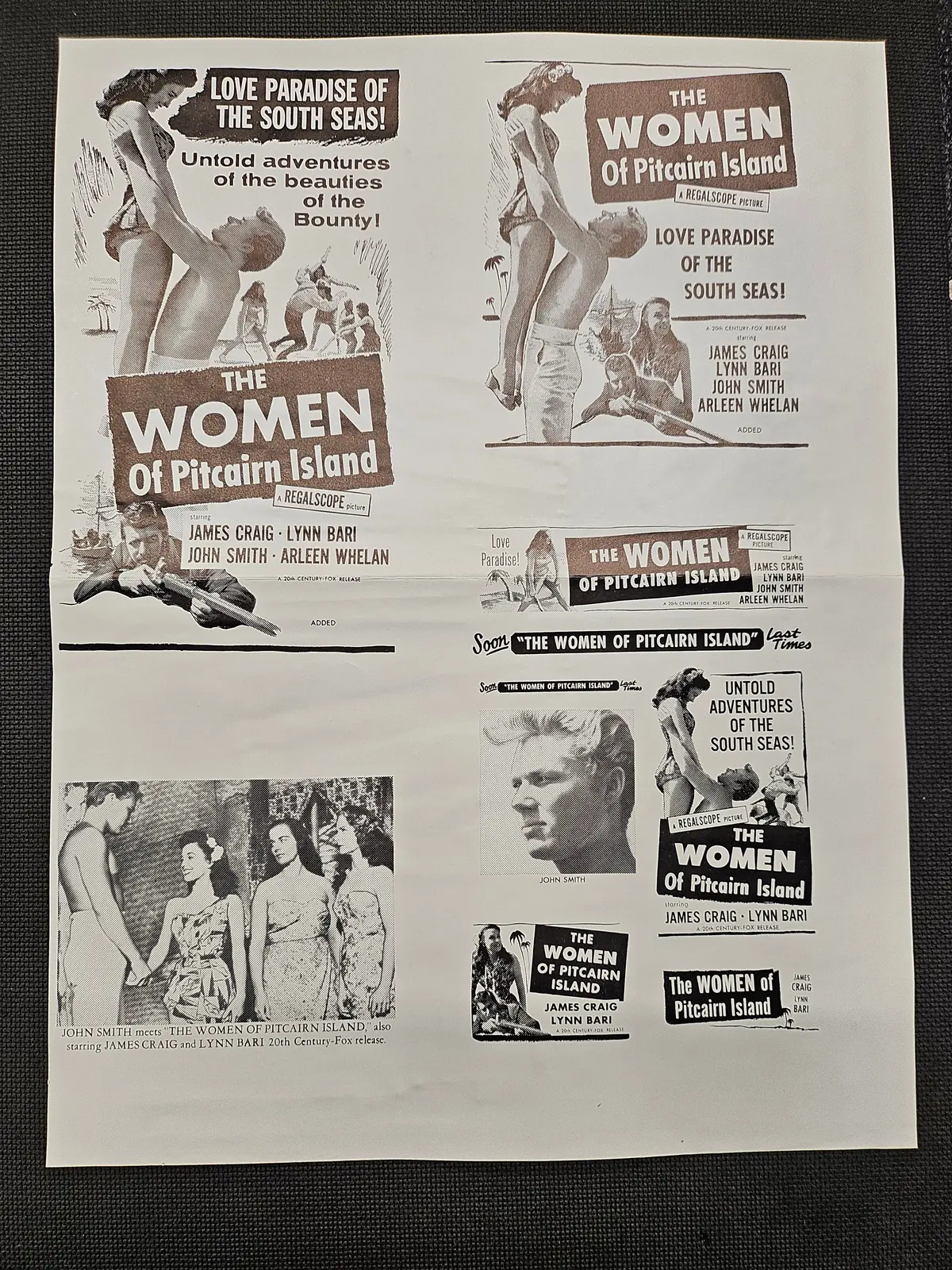 "The Women Of Pitcairn Island" Original Movie Ad Mat Mold And Ad Clip Art Print 1