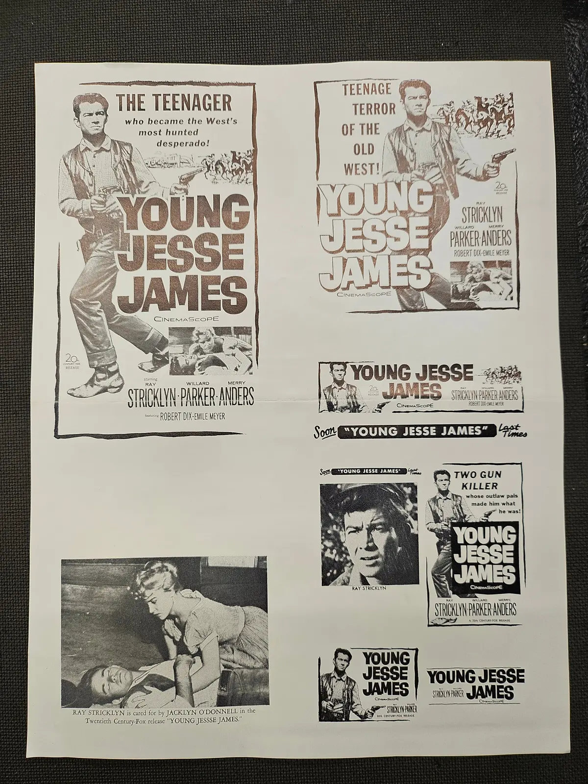 "Young Jesse James" Original Movie Ad Mat Mold And Ad Clip Art Print 1