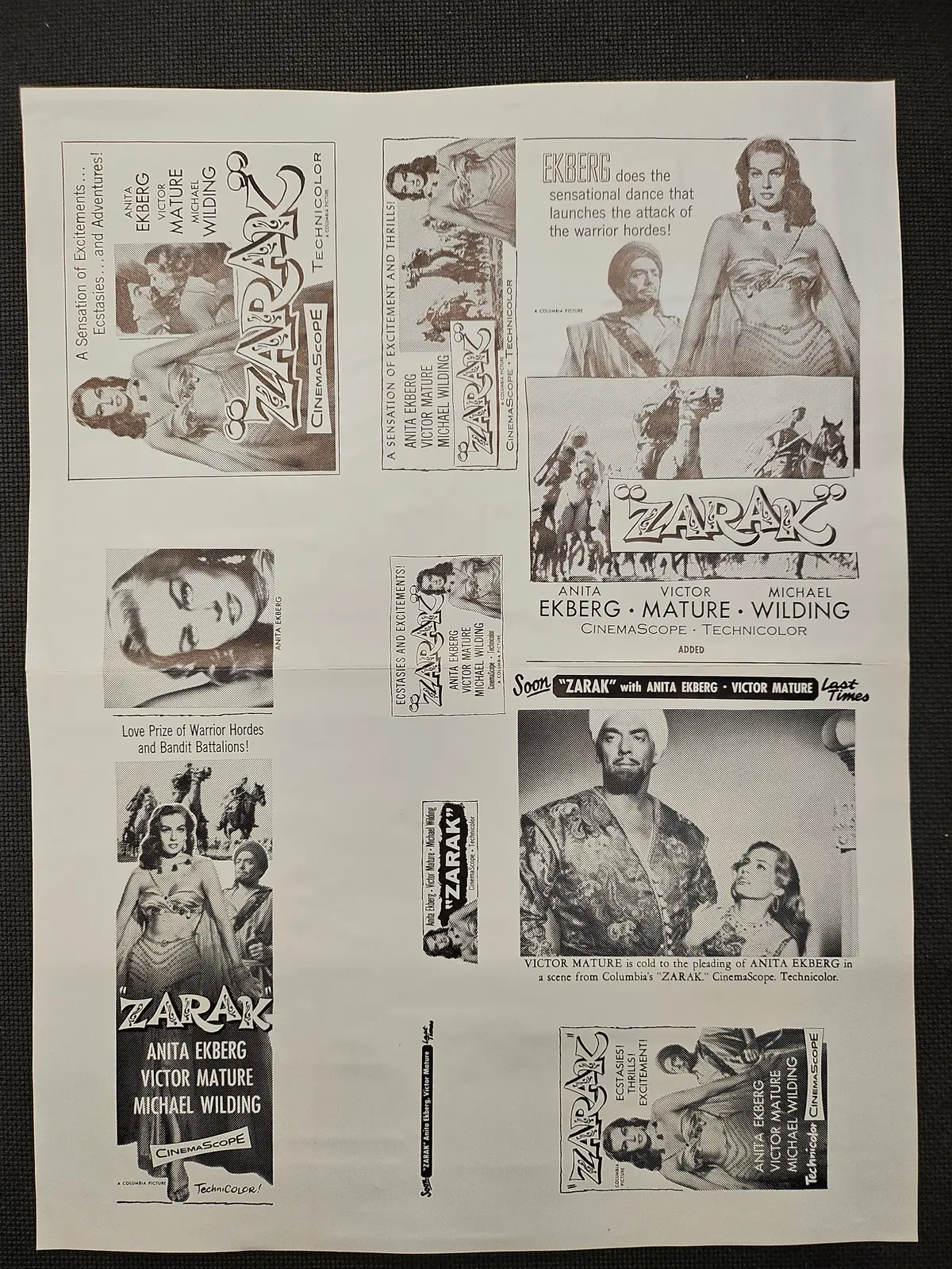 "Zarak" Original Movie Ad Clip Art Print 1