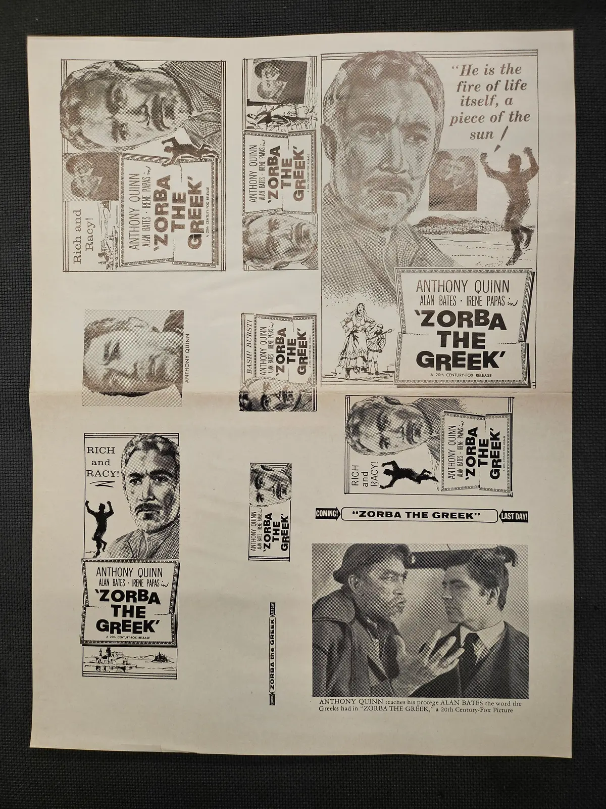 "Zorba The Greek" Original Ad Clip Art Print 1