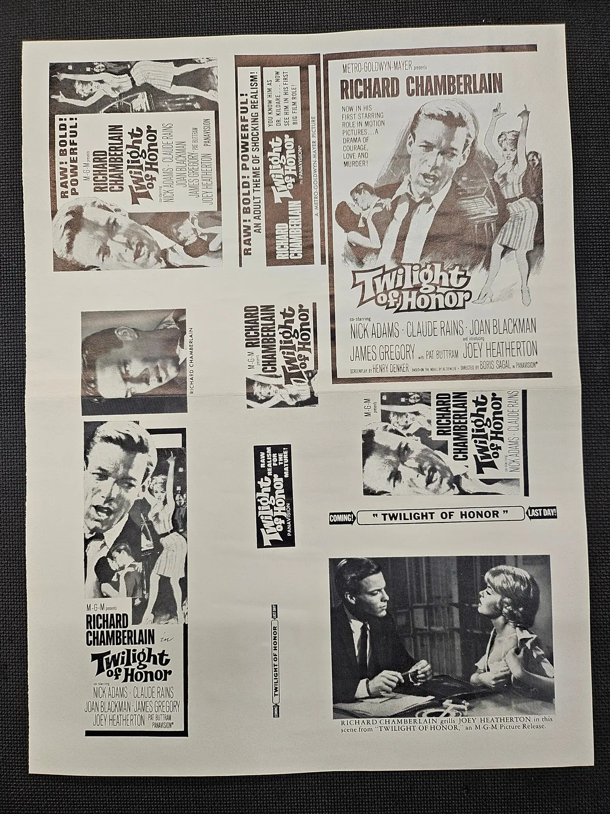 "Twilight Of Honor" Original Movie Ad Mat Mold And Ad Clip Art Print 1
