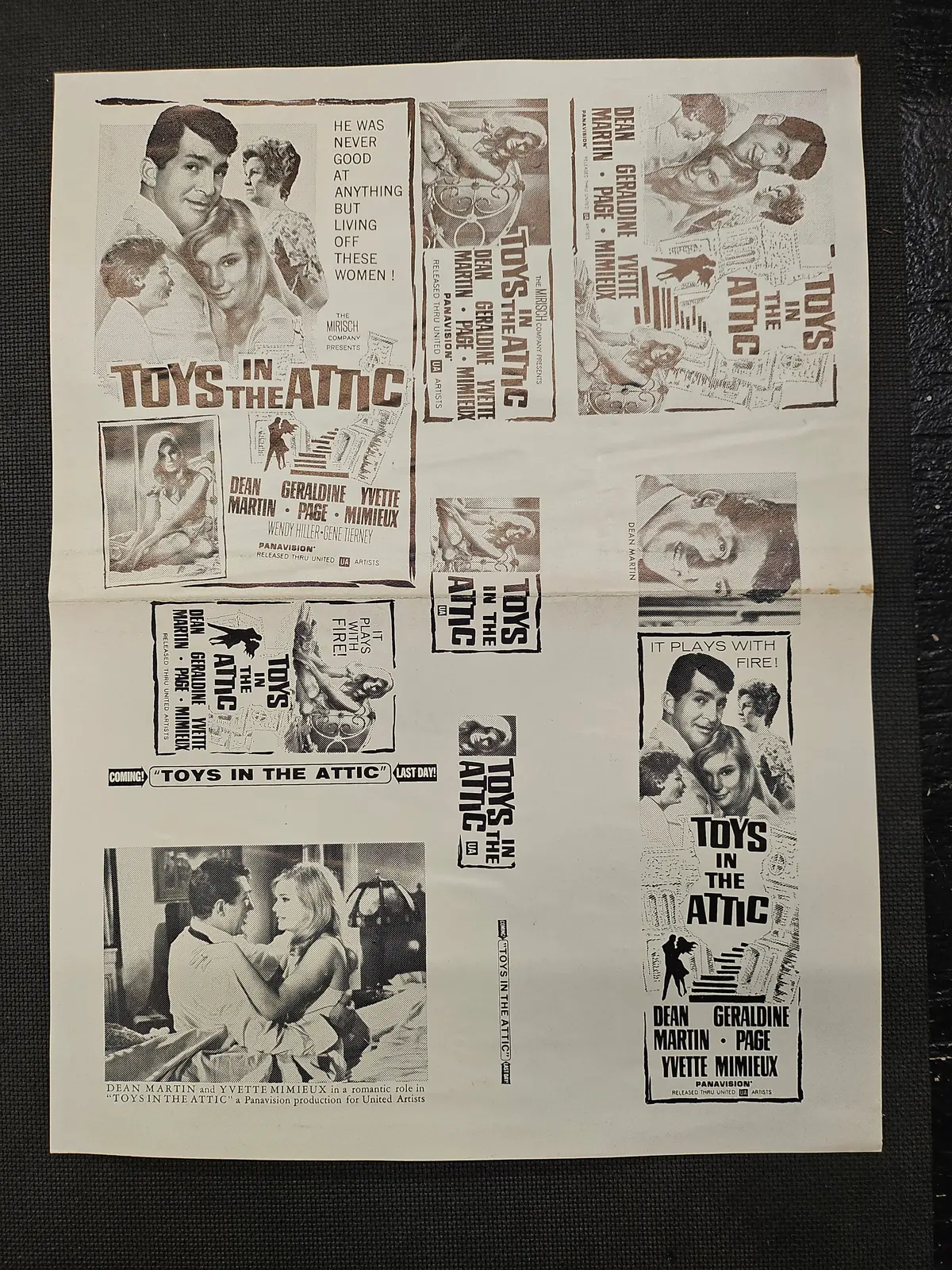 "Toys In The Attic" Original Movie Small Ad Mat Mold And Ad Clip Art Print 1