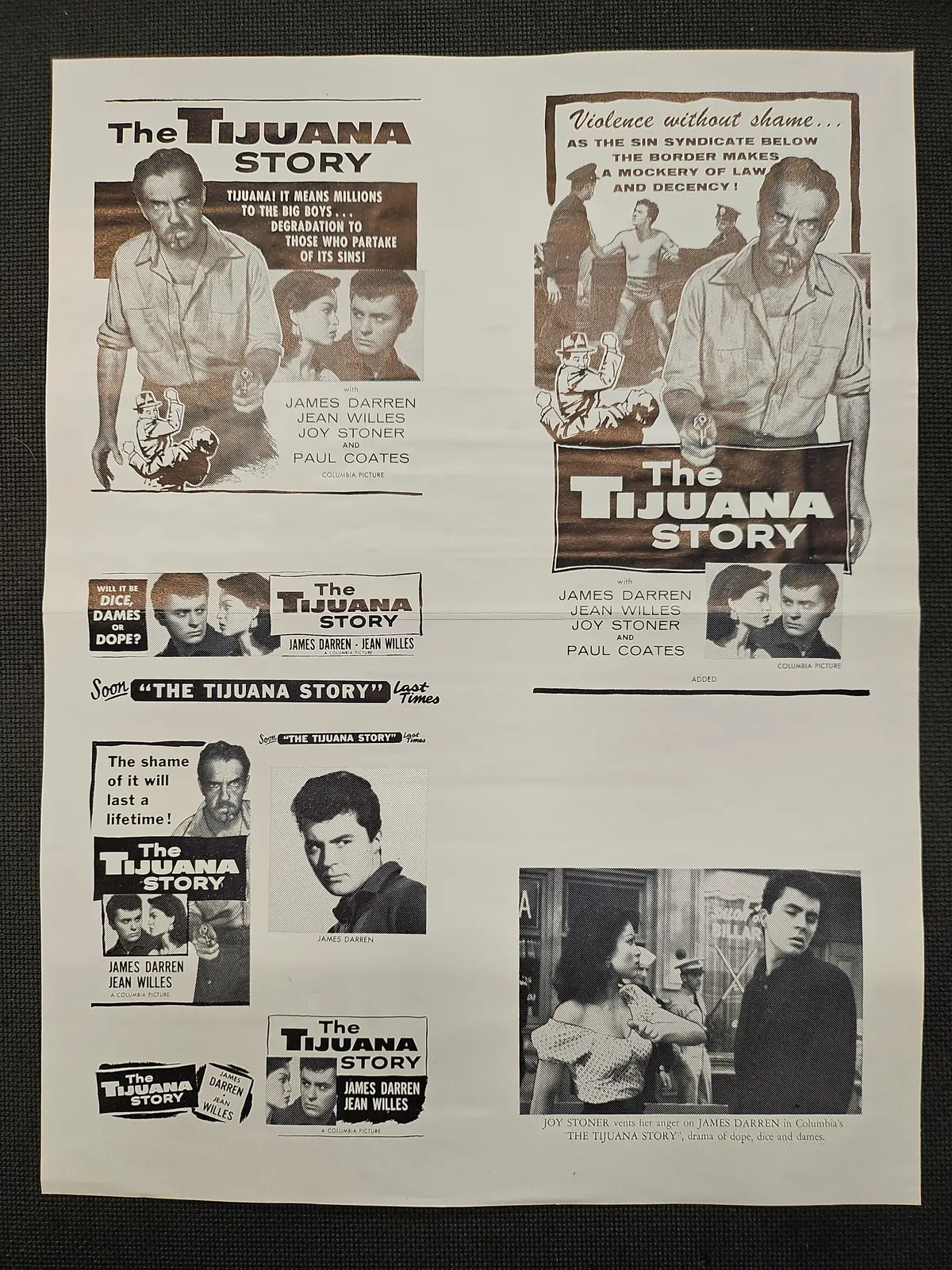 "The Tijuana Story" Original Movie Ad Mat Mold And Ad Clip Art Print 1