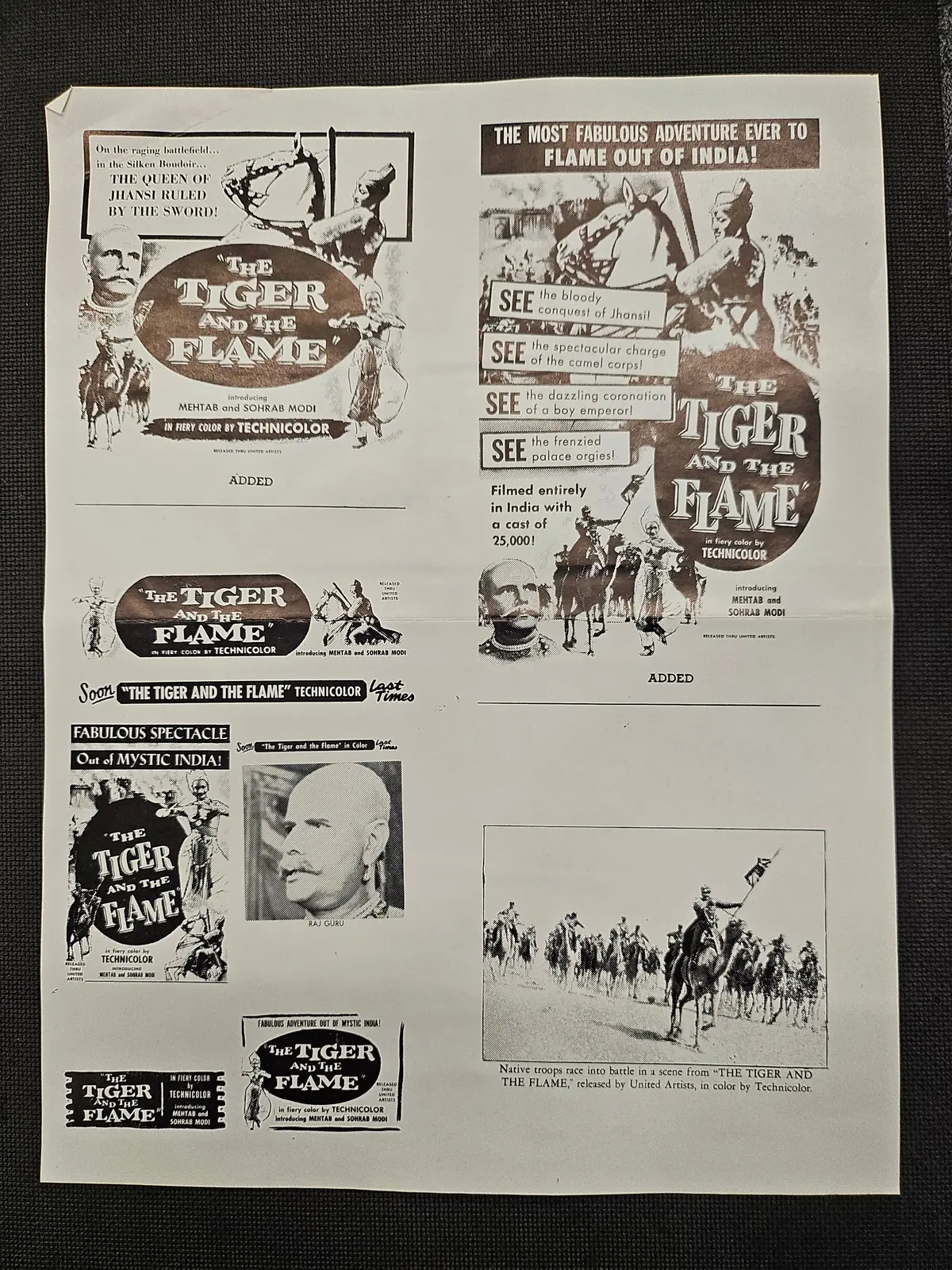 "The Tiger And The Flame" Original Movie Ad Mat Mold And Ad Clip Art Print 1