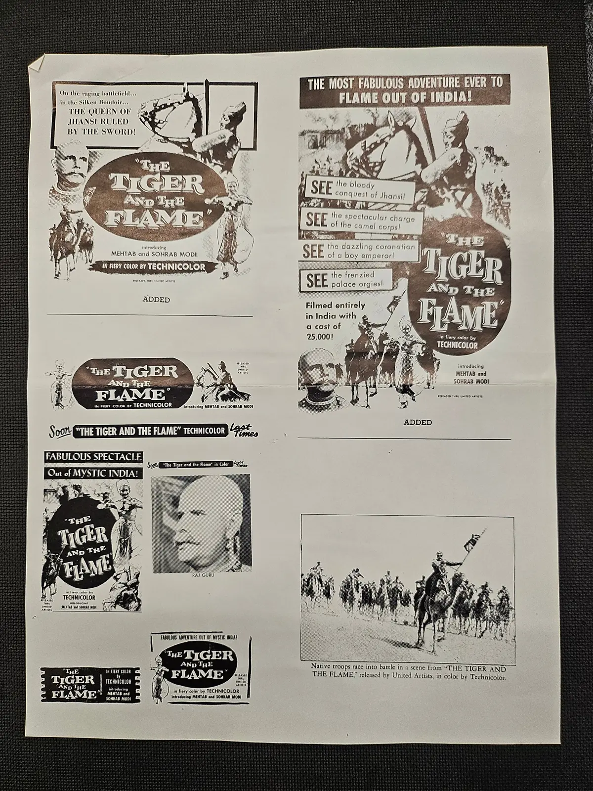 "The Tiger And The Flame" Original Movie Ad Clip Art Print 1