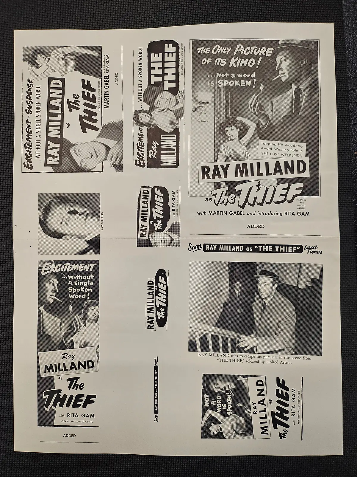 "The Thief" Original Movie Ad Mat Mold And Ad Clip Art Print 1