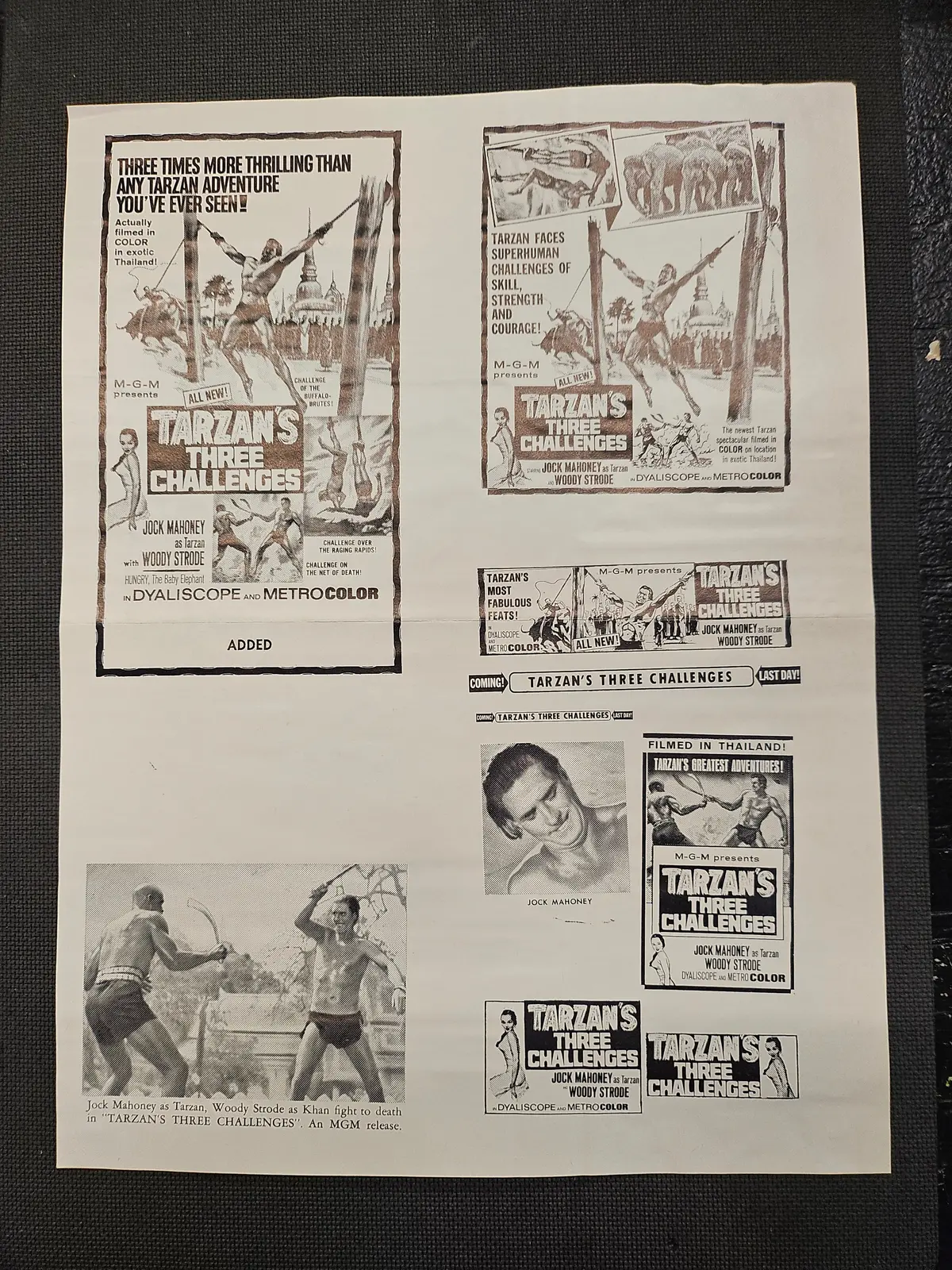 "Tarzan's Three Challenges" Original Movie Ad Clip Art Print 1